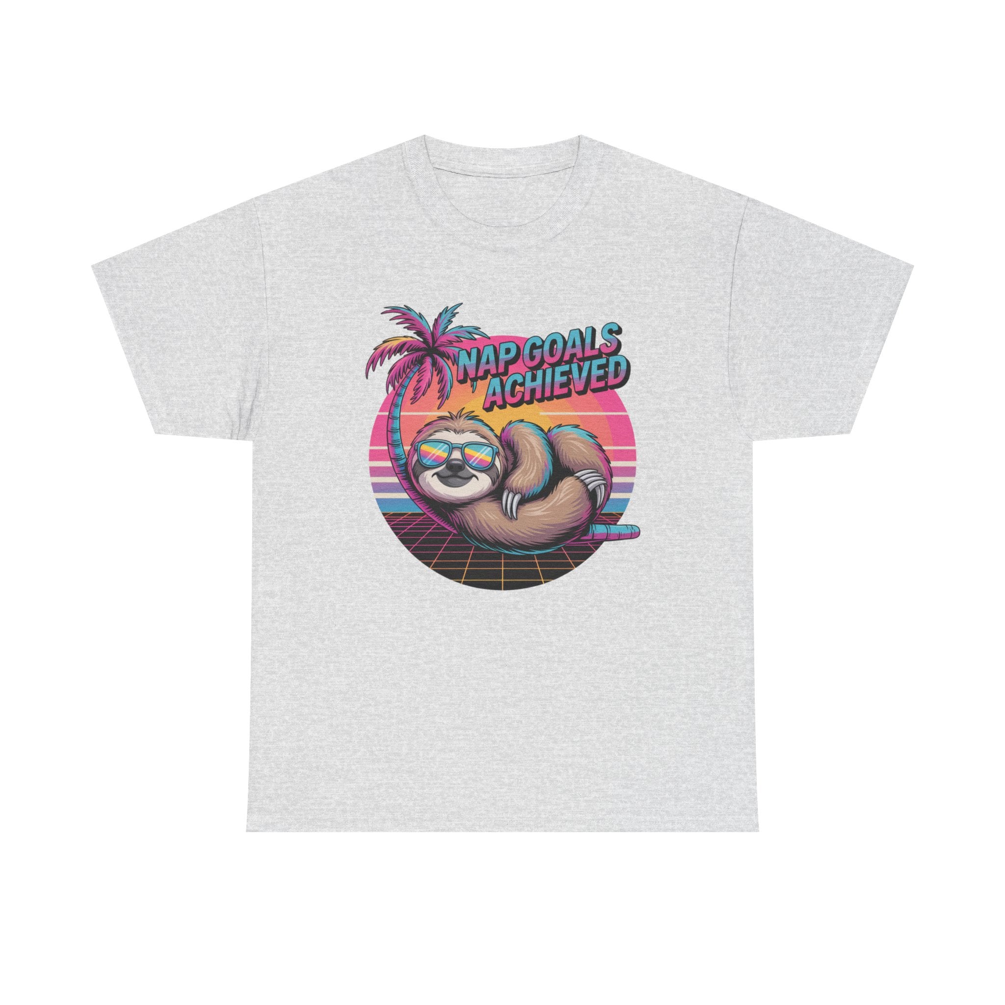 Nap Goals Achieved Sloth T-Shirt — Retro Palm Beach Vibes