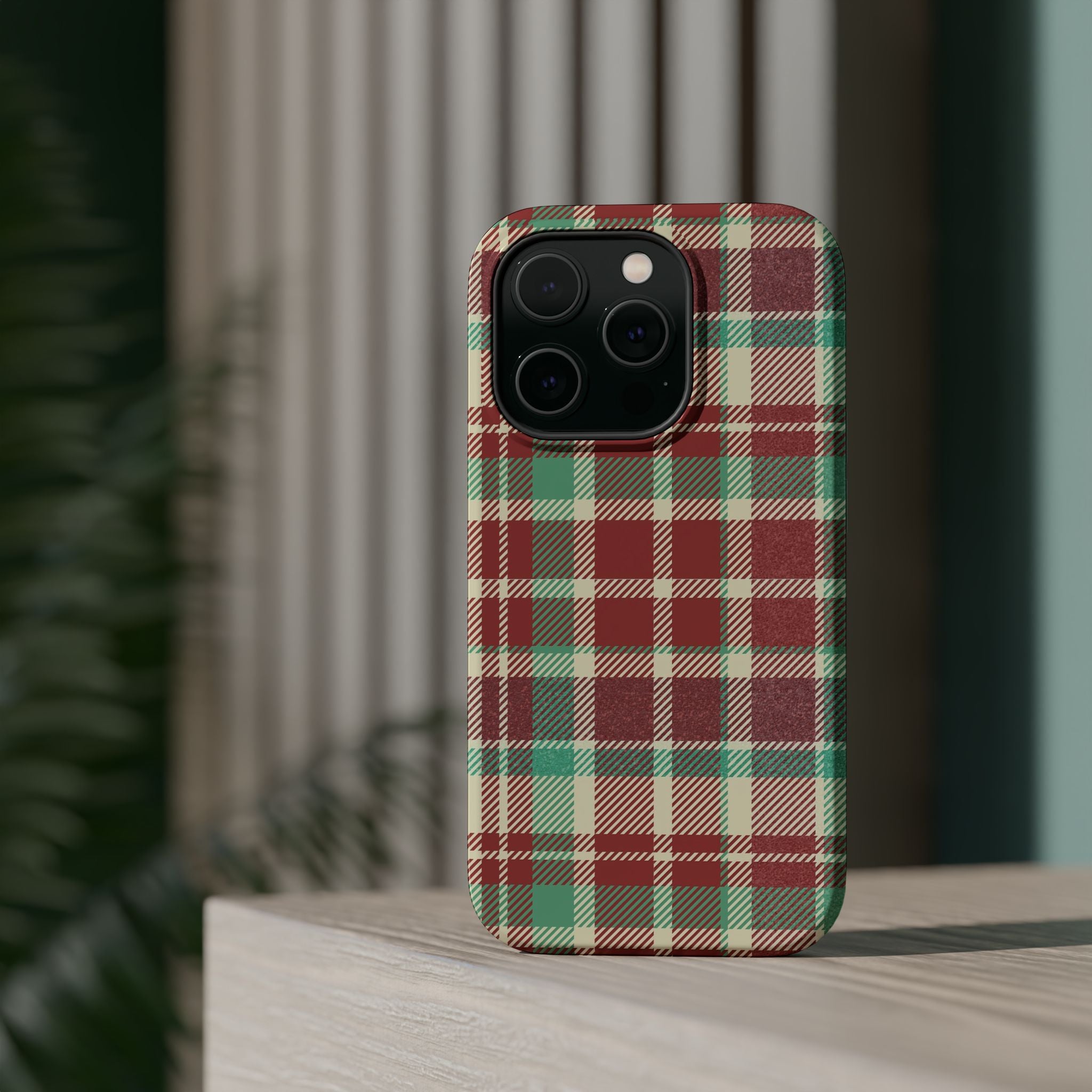 Red Green Beige Plaid Magnetic Tough Cases - Unique Phone Accessory for Animal Lovers, Trendy Gift, Customized Phone Cover, Art Lover's [...]