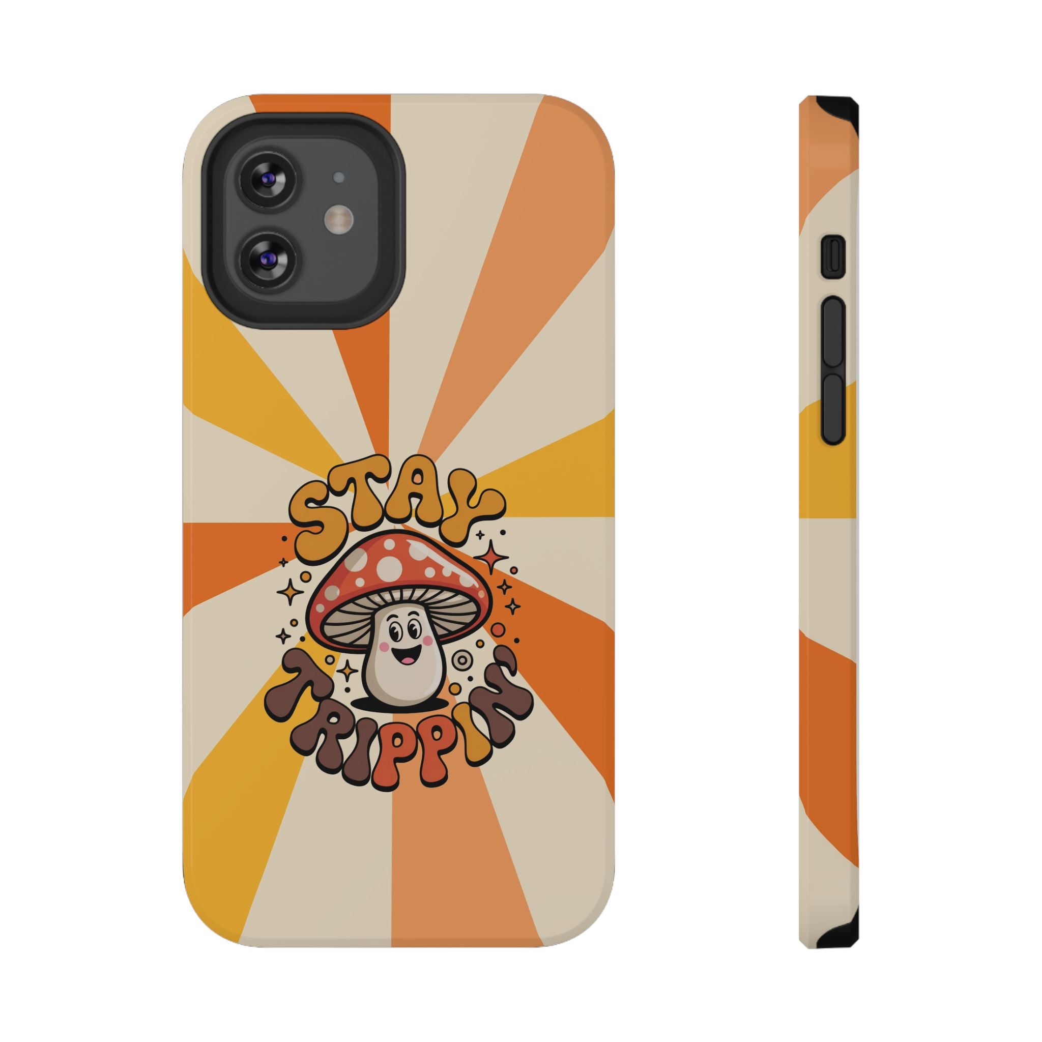 Stay Trippin' Mushroom Phone Case — Retro Cute Impact-Resistant Cover