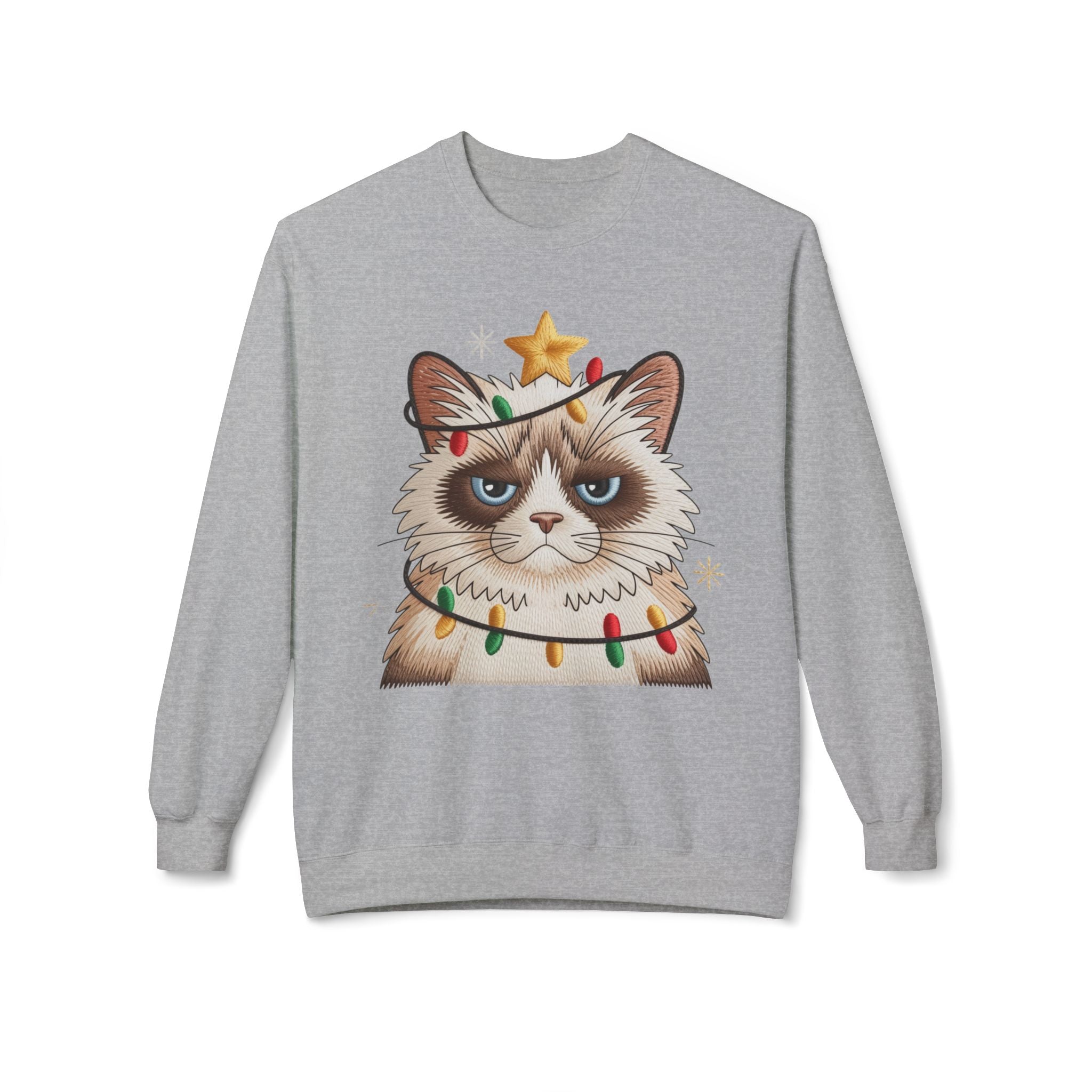Grumpy Cat Christmas Sweatshirt - Funny Holiday Cat Crewneck