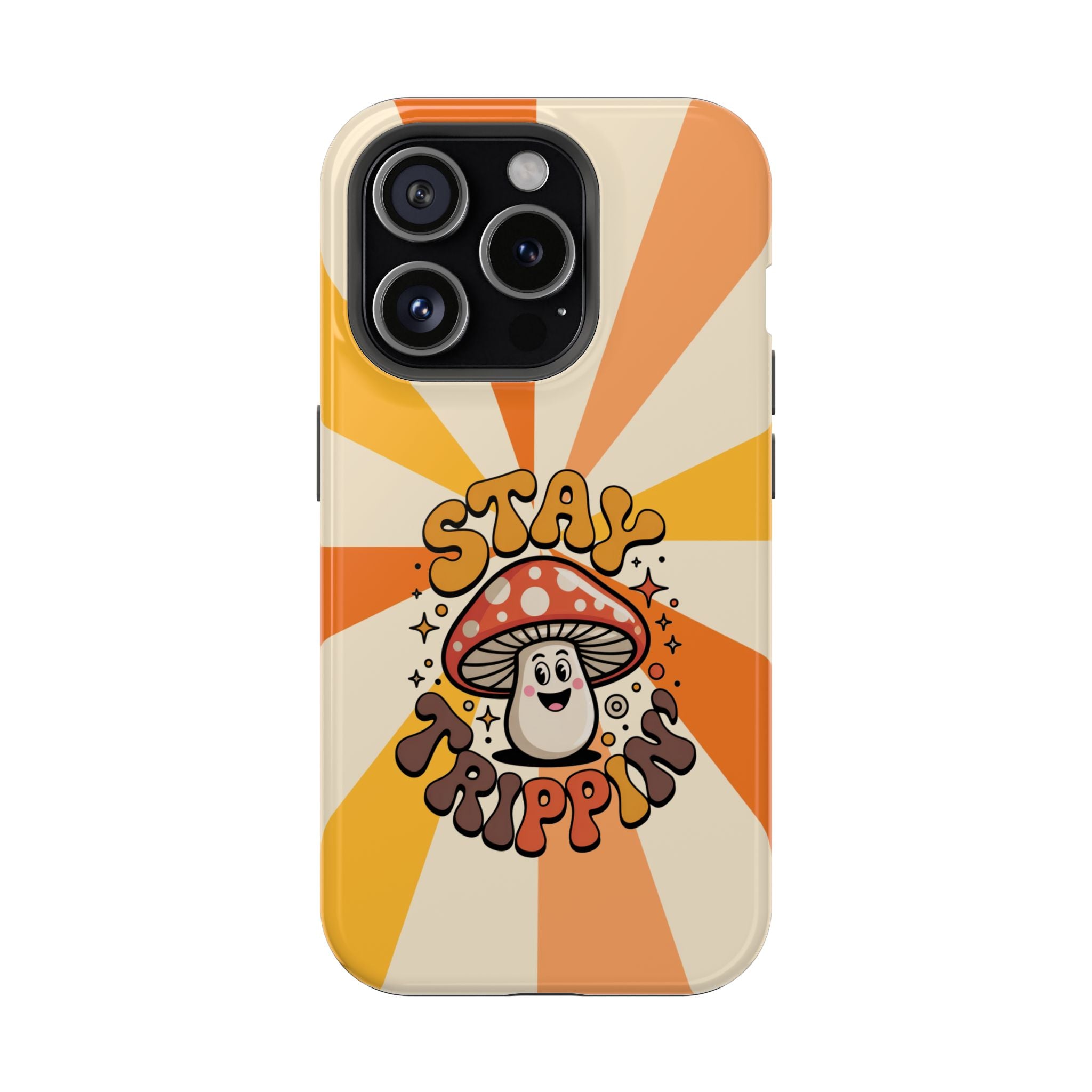 Stay Trippin' Mushroom Phone Case — Retro Cute Impact-Resistant Cover
