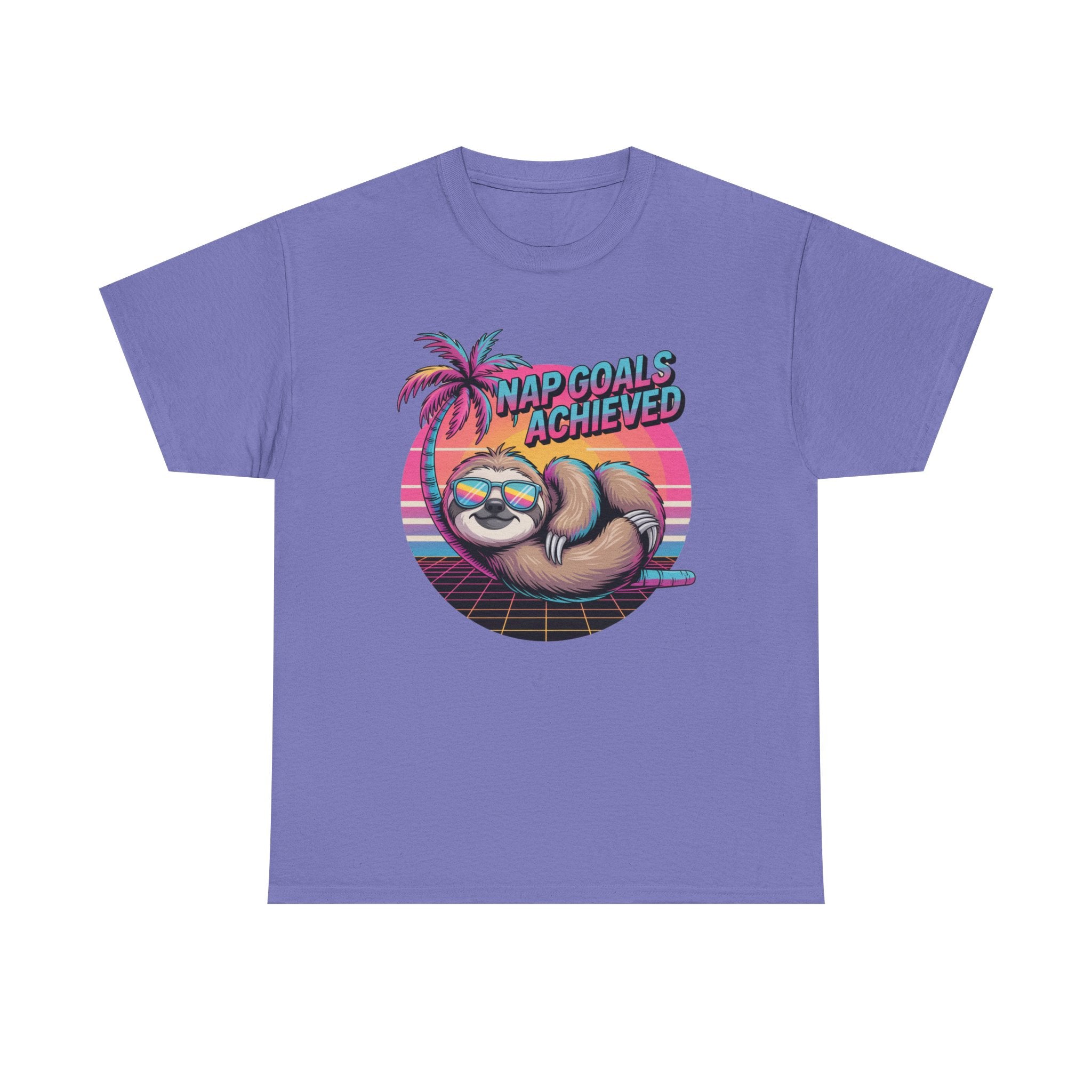 Nap Goals Achieved Sloth T-Shirt — Retro Palm Beach Vibes