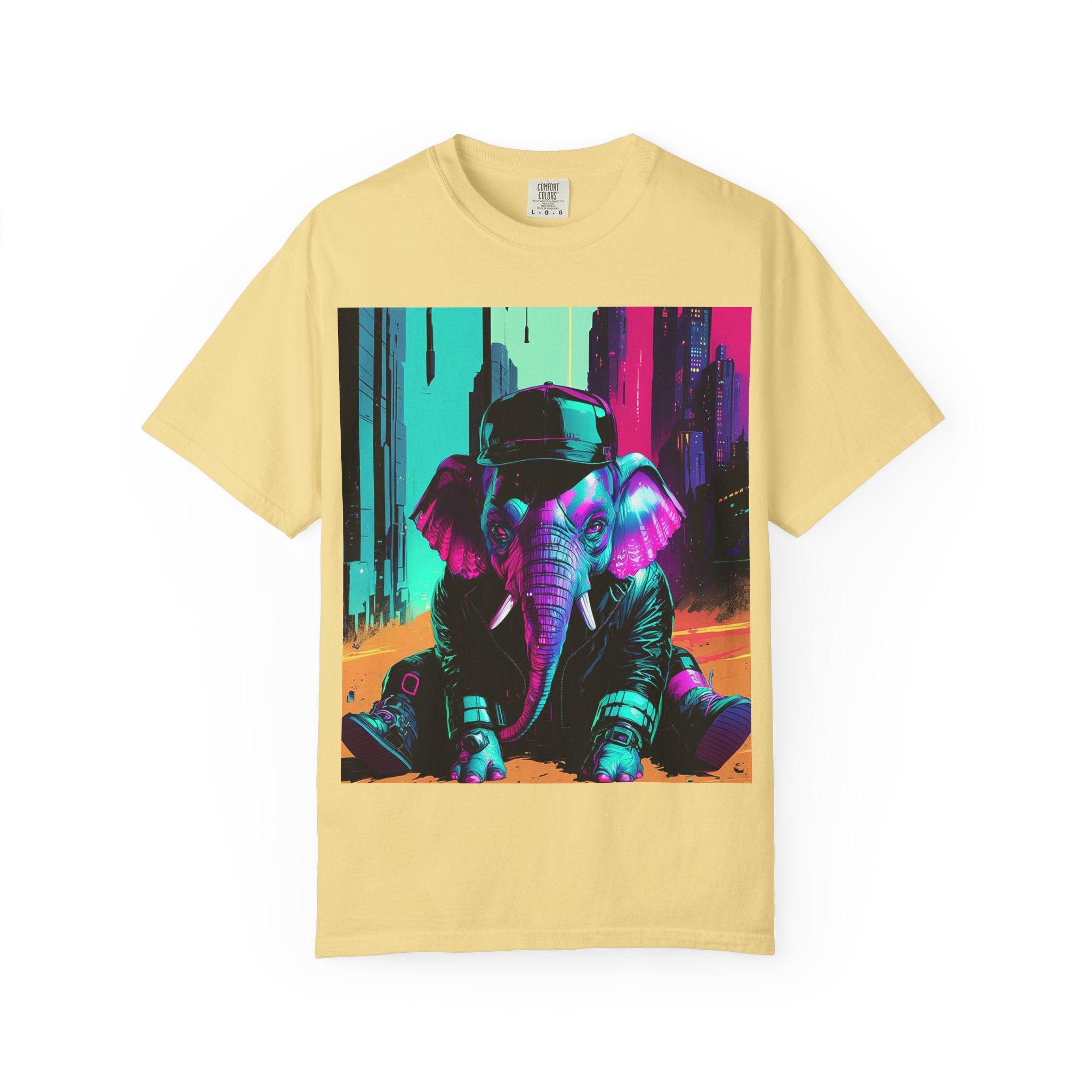 Hipster Elephant T-shirt, Vibrant Graphic Tee, Unisex Apparel, Trendy Streetwear, Gift for Animal Lovers, Casual Everyday Wear
