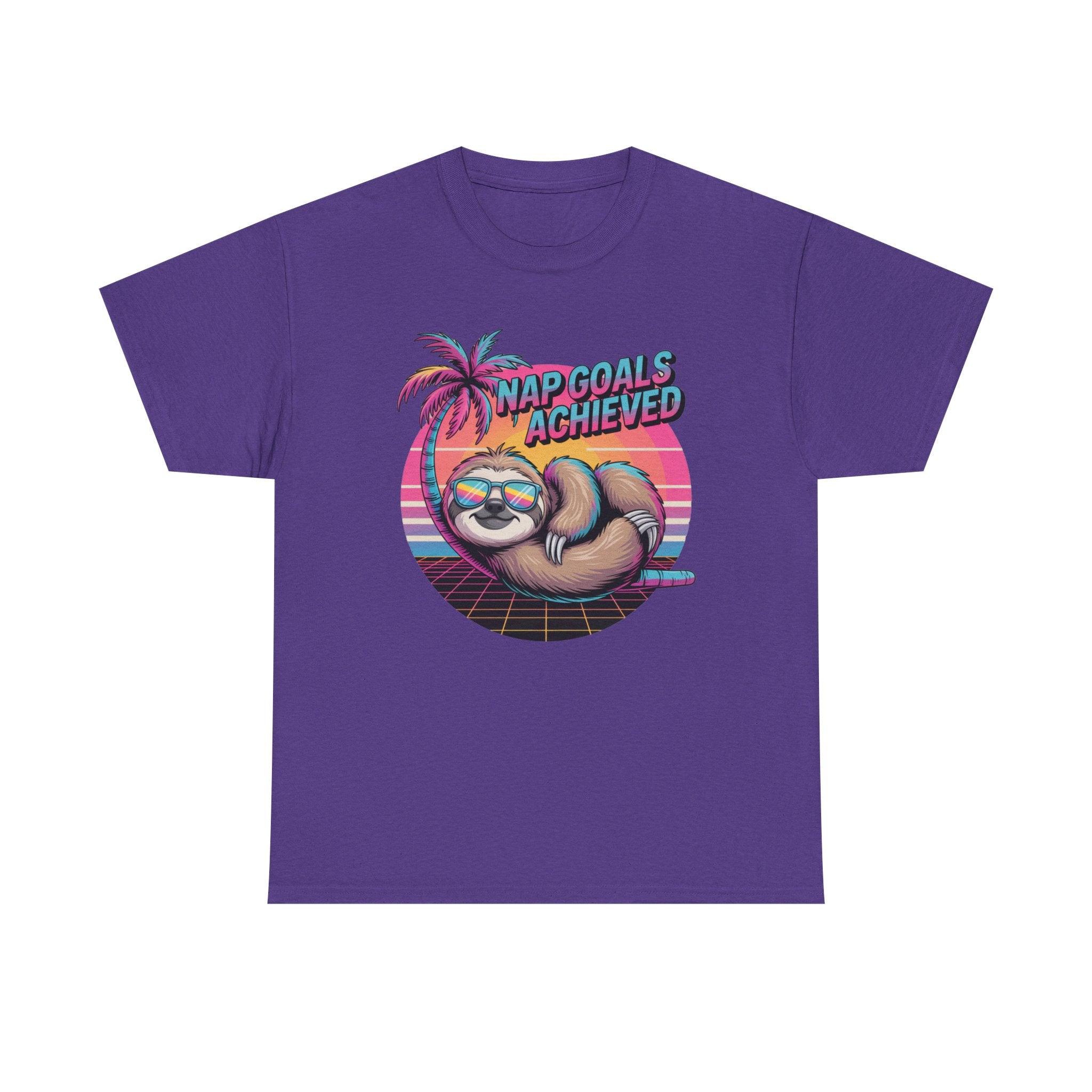 Nap Goals Achieved Sloth T-Shirt — Retro Palm Beach Vibes