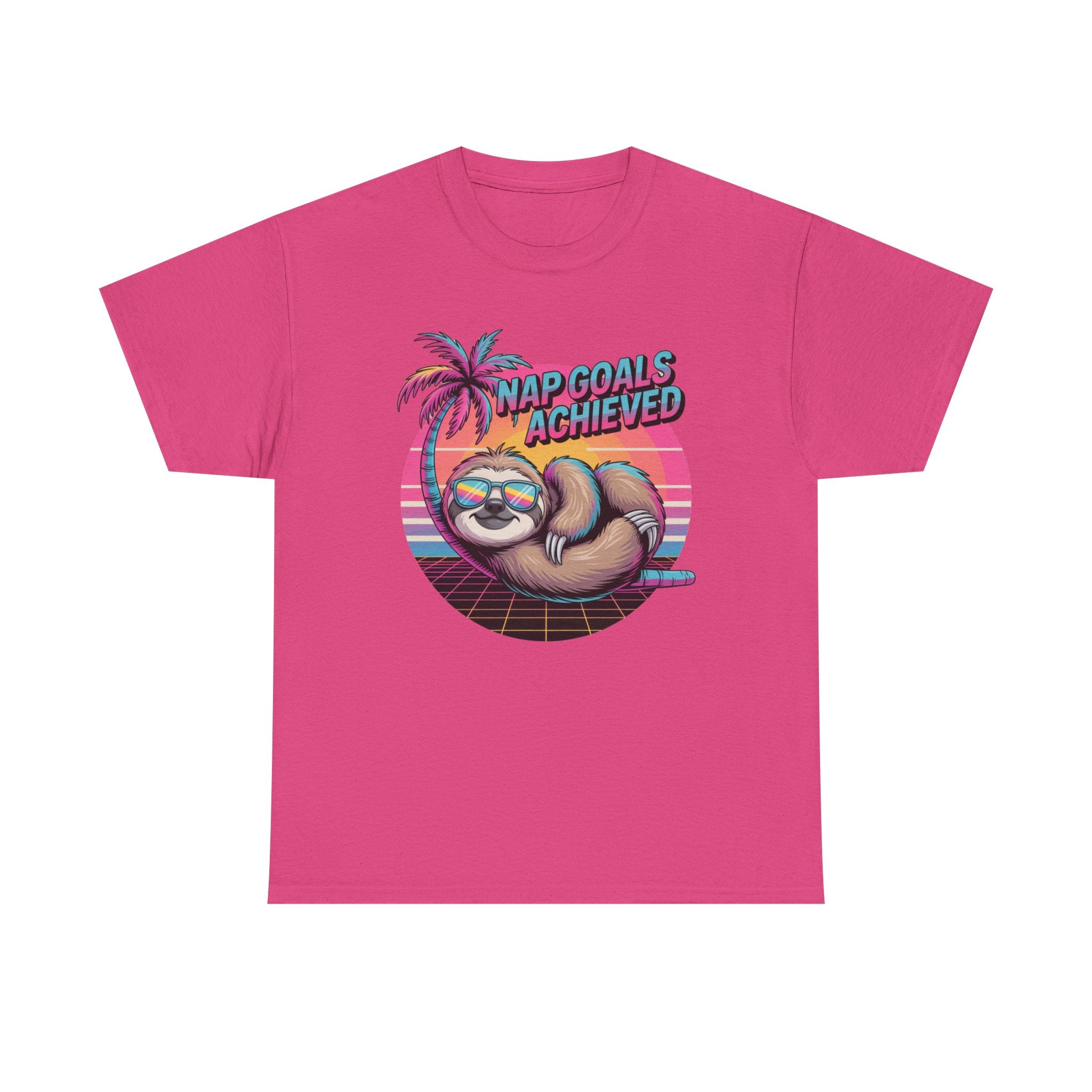 Nap Goals Achieved Sloth T-Shirt — Retro Palm Beach Vibes