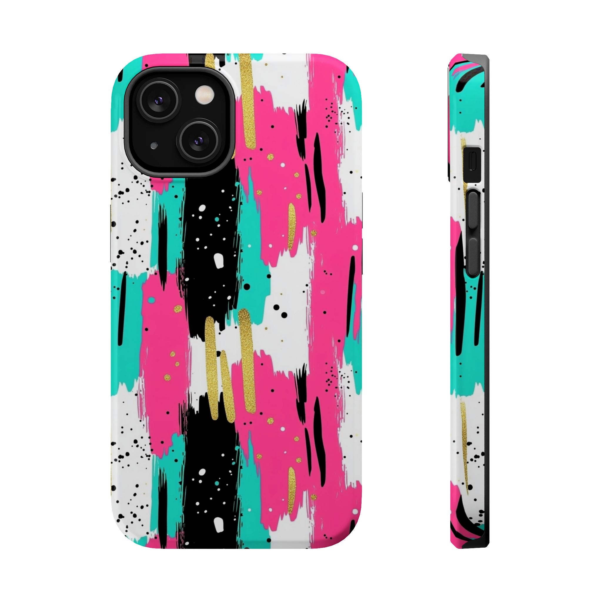 Pink Mint Gold Paint Brush Magnetic Impact-Resistant Cases