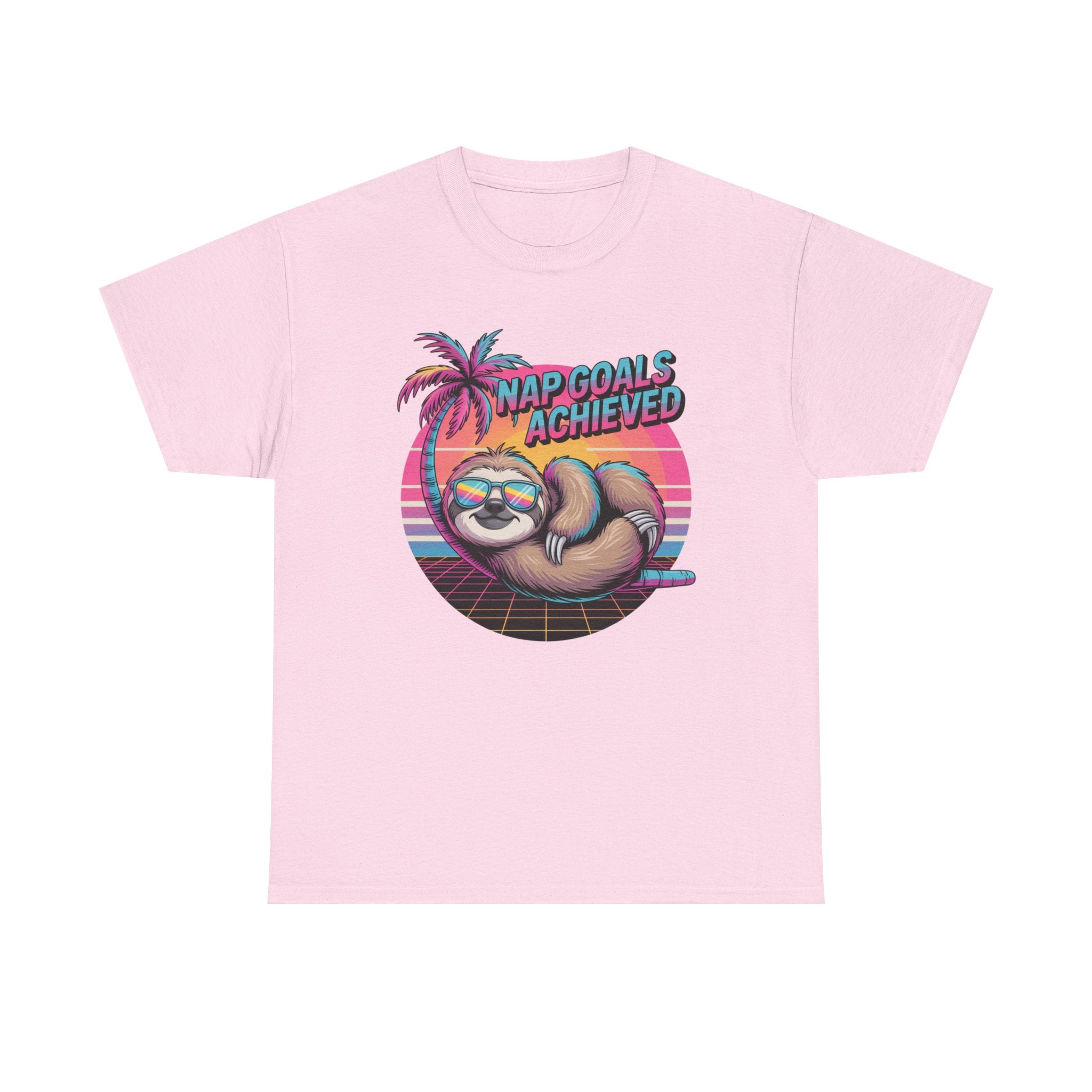 Nap Goals Achieved Sloth T-Shirt — Retro Palm Beach Vibes