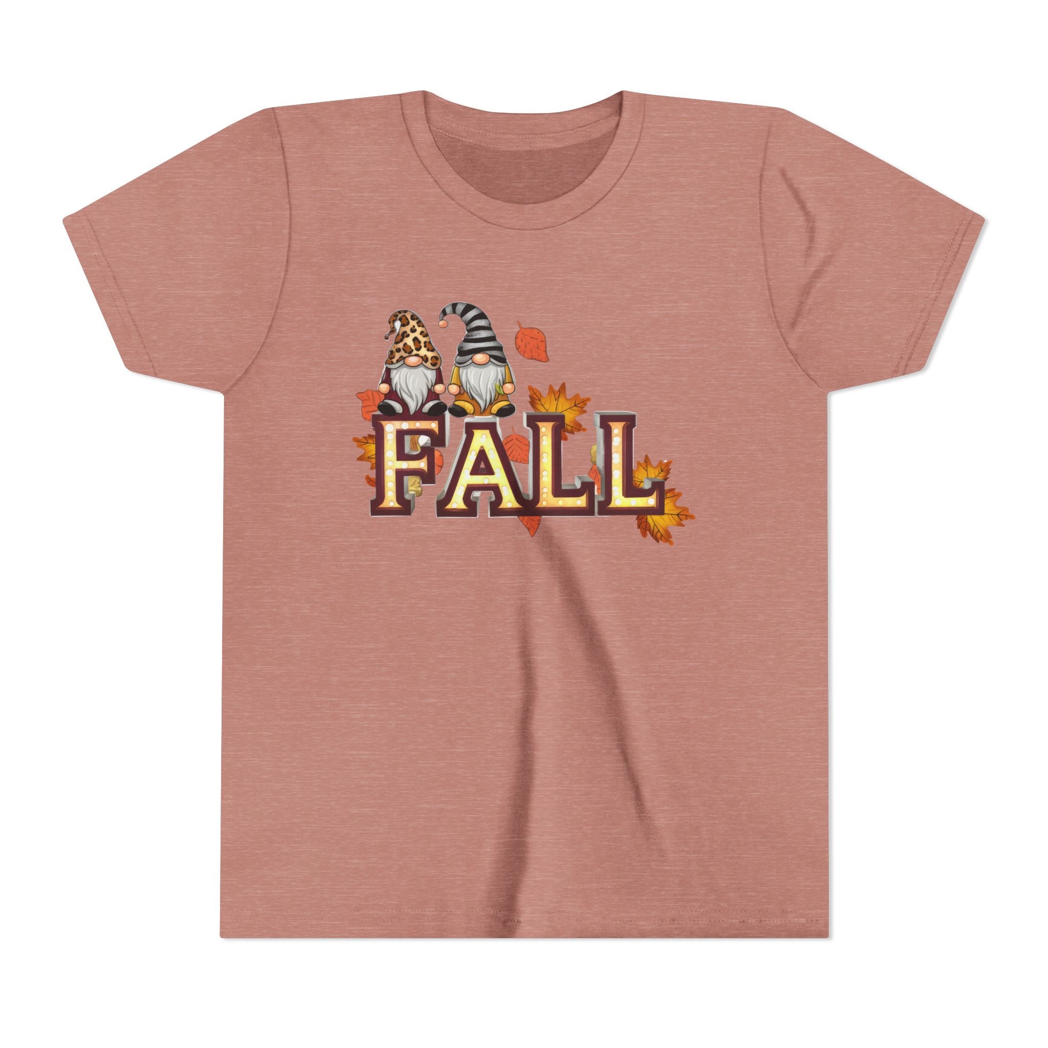 Autumn Gnome Youth Tee, Fall T-Shirt, Halloween Outfit, Thanksgiving Apparel, Kids Seasonal Shirt