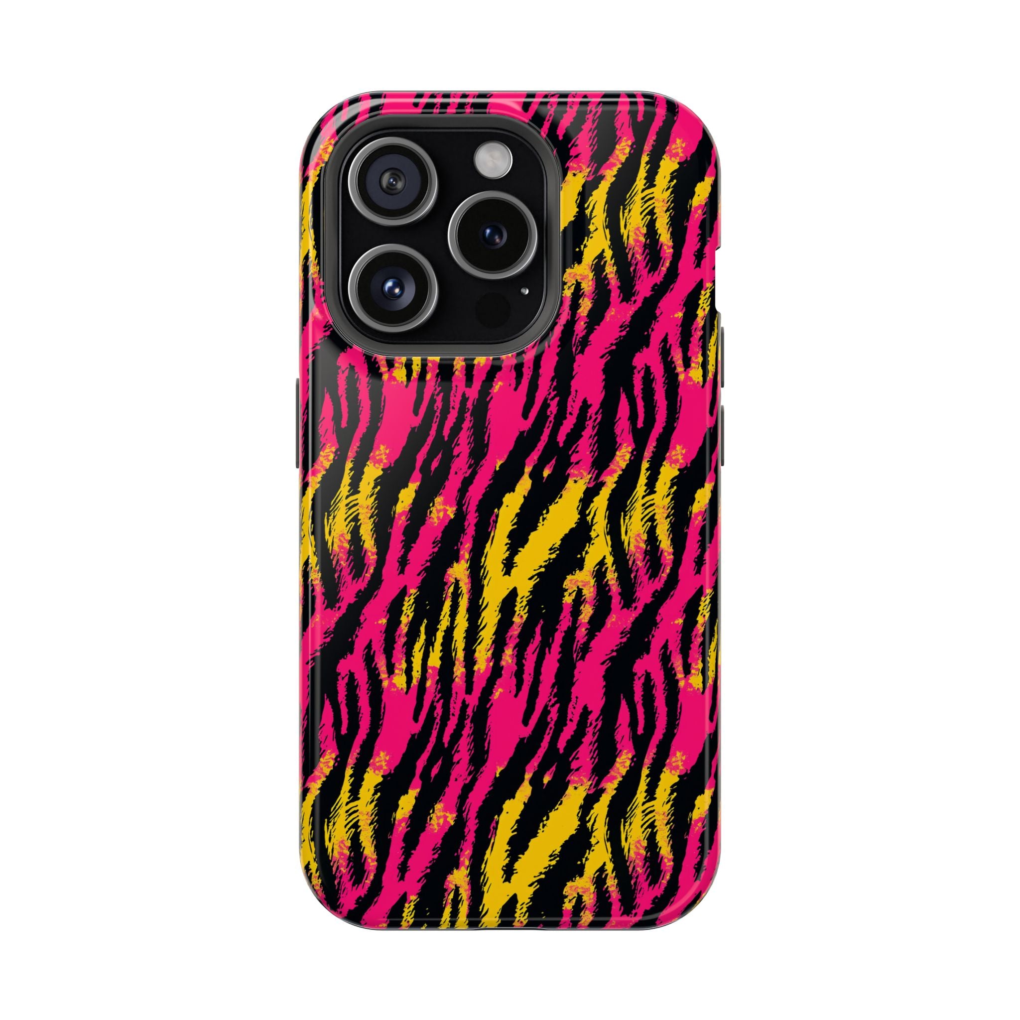 Tiger Neon Pink Yellow Impact-Resistant Phone Cases - Bold Pink and Yellow Zebra Design, Trendy Phone Accessories, Unique Gift, Stylish Protection, Vibrant [...]