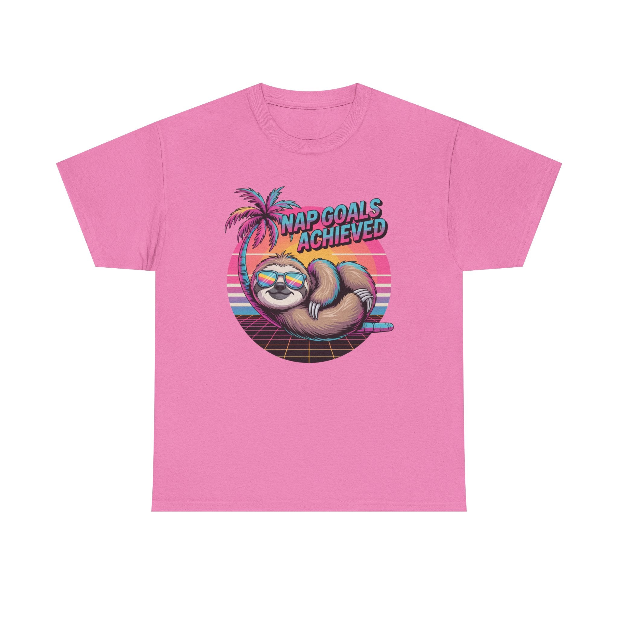 Nap Goals Achieved Sloth T-Shirt — Retro Palm Beach Vibes