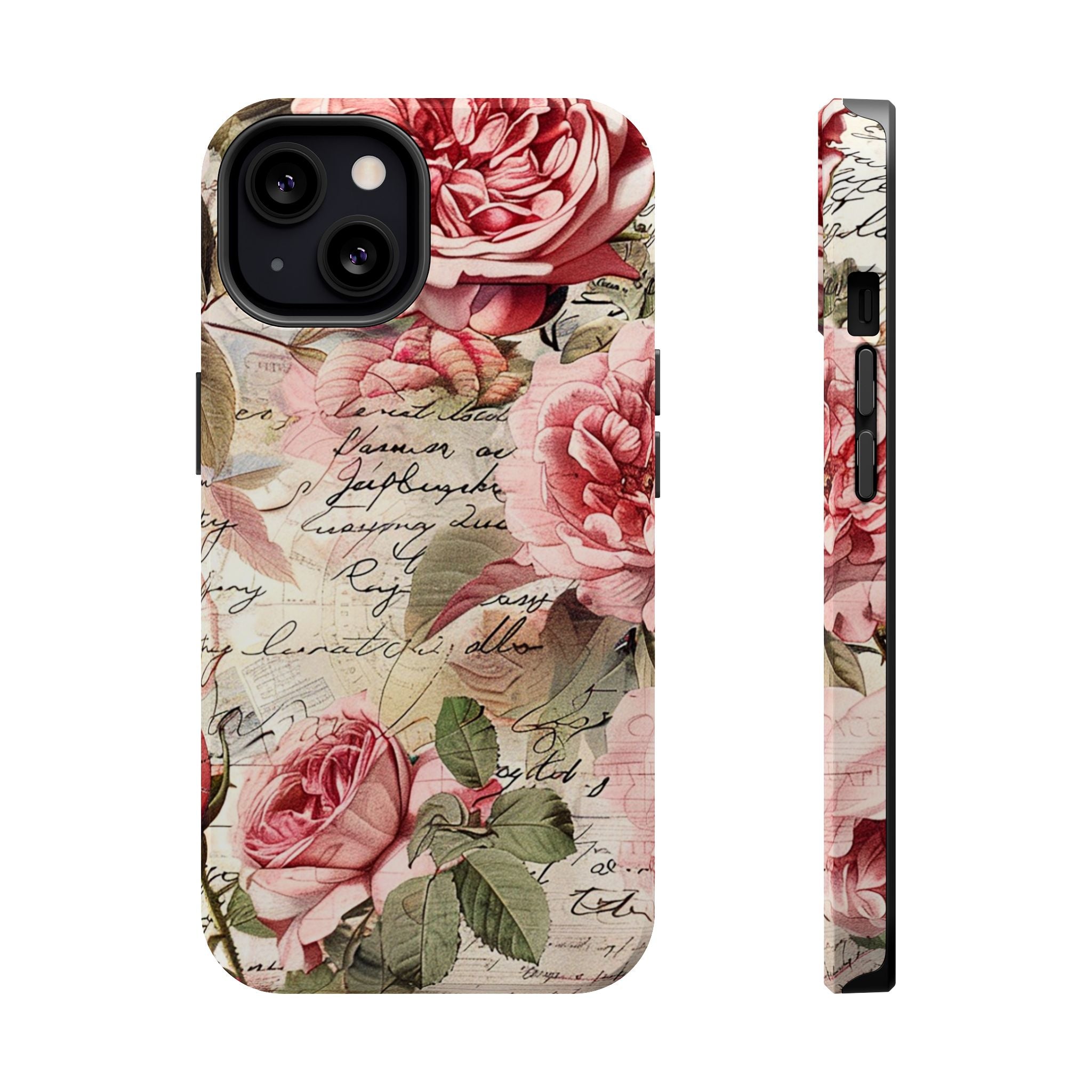 Vintage Paper and Roses Magnetic Impact-Resistant Cases
