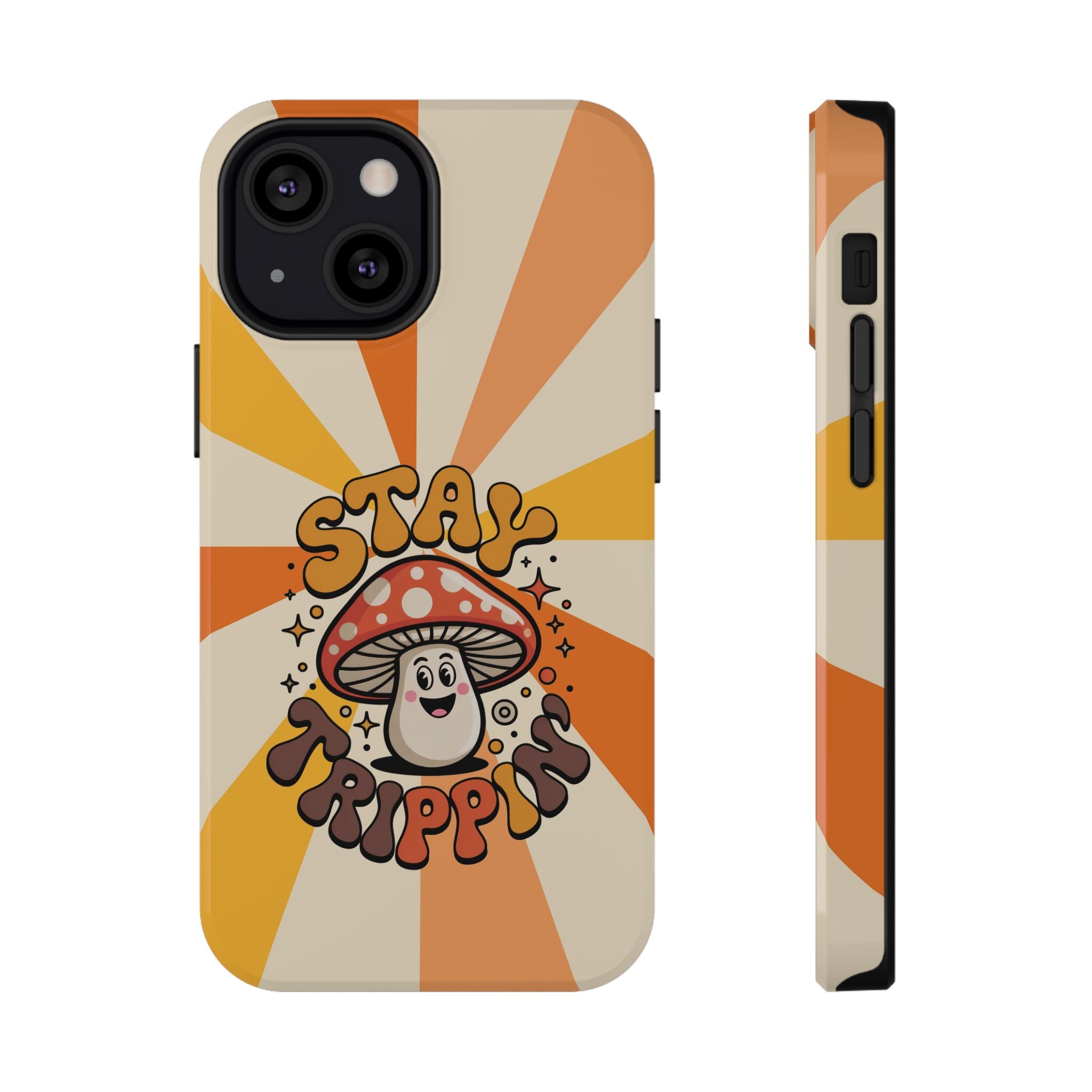 Stay Trippin' Mushroom Phone Case — Retro Cute Impact-Resistant Cover