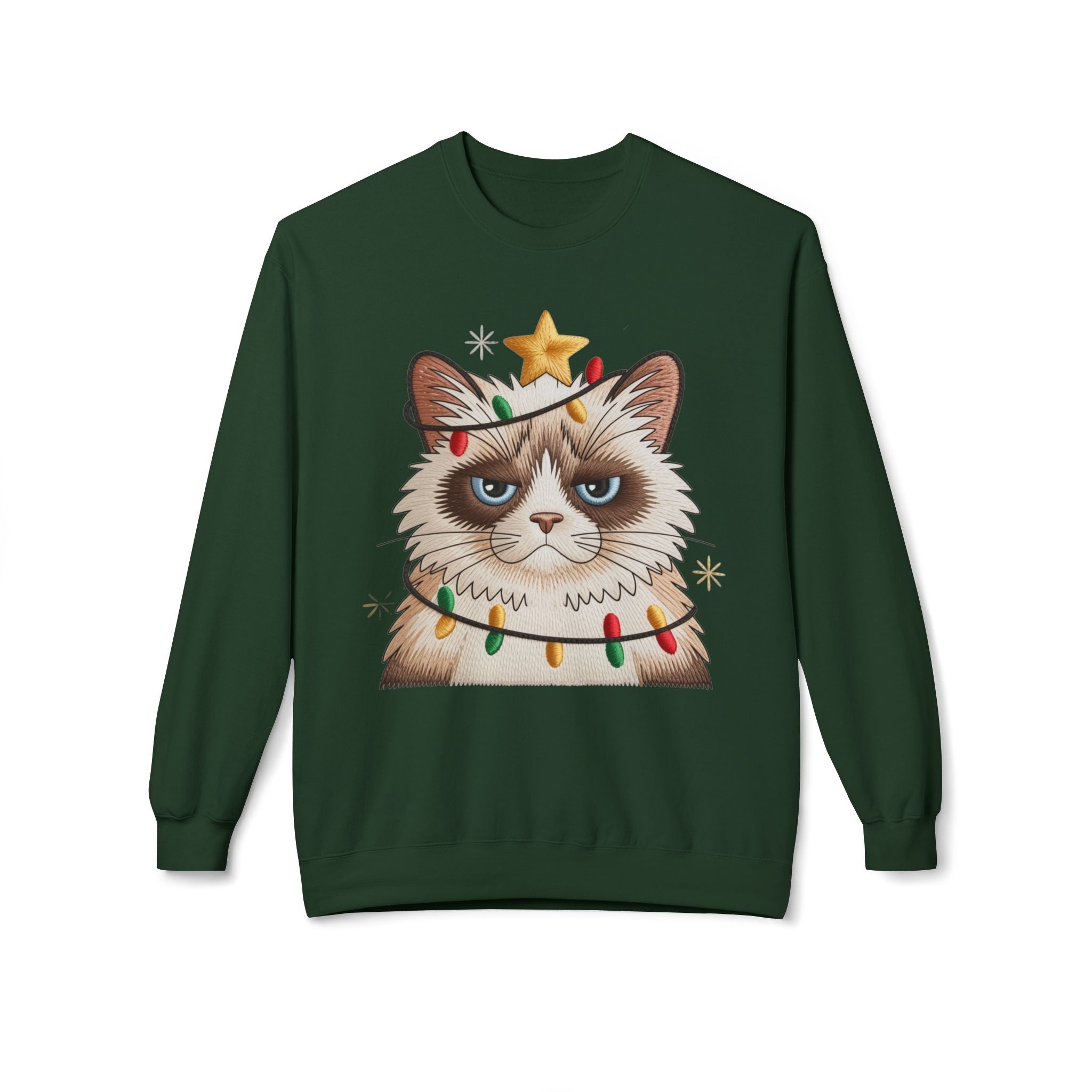 Grumpy Cat Christmas Sweatshirt - Funny Holiday Cat Crewneck