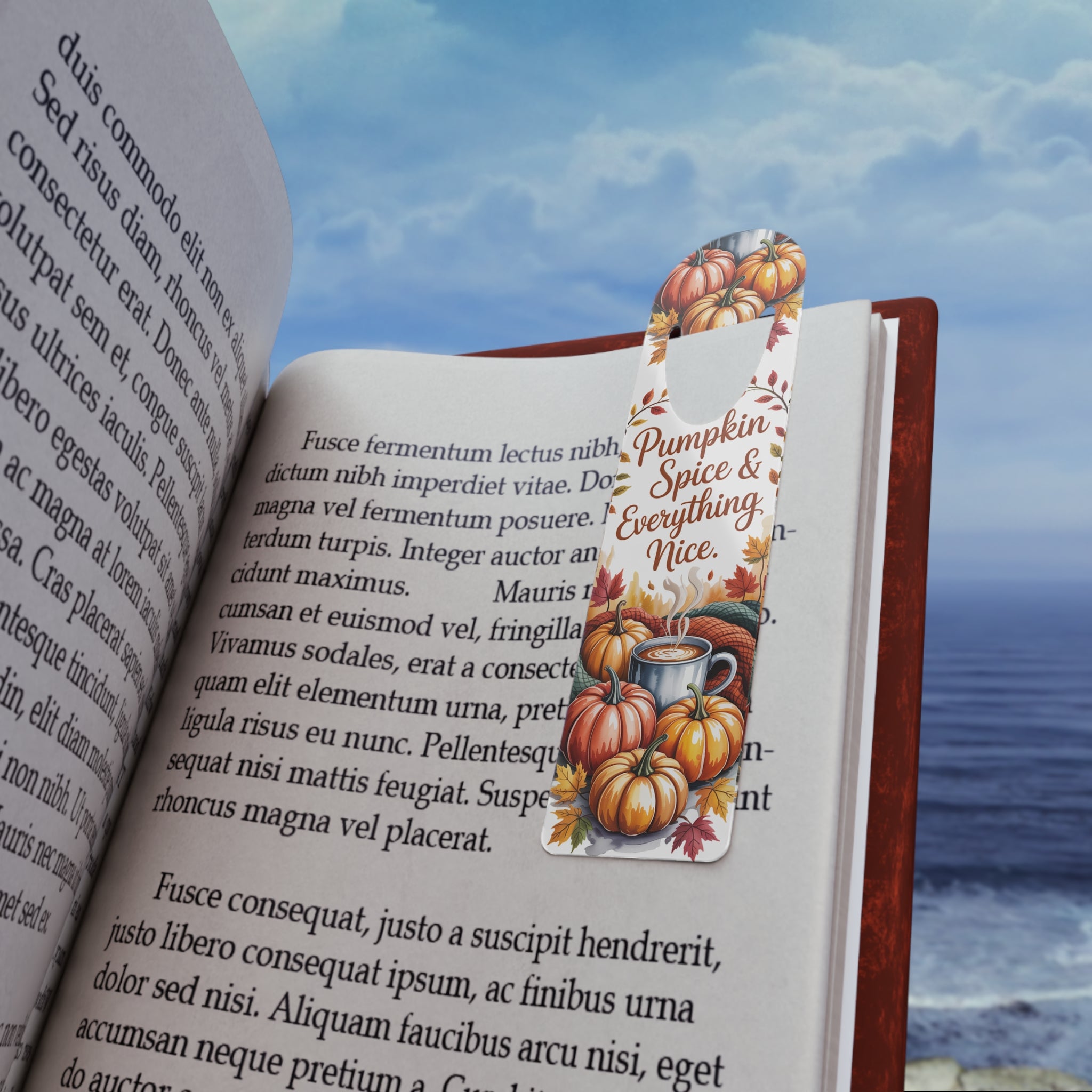 Autumn Pumpkin Spice Bookmark | Fall Reading Accessory, Cozy Gift, Book Lover's Delight, Seasonal Decor, Thanksgiving Present