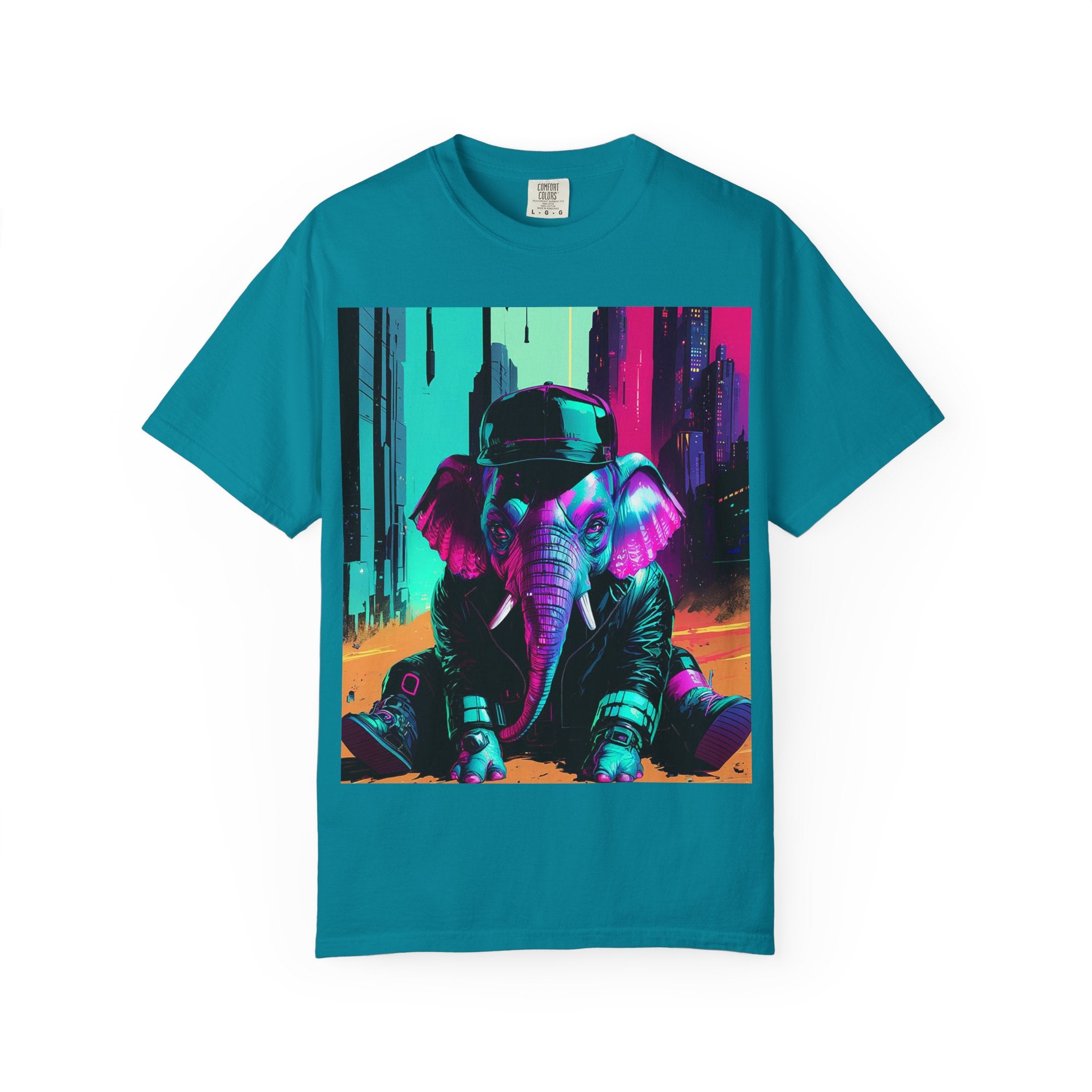Hipster Elephant T-shirt, Vibrant Graphic Tee, Unisex Apparel, Trendy Streetwear, Gift for Animal Lovers, Casual Everyday Wear