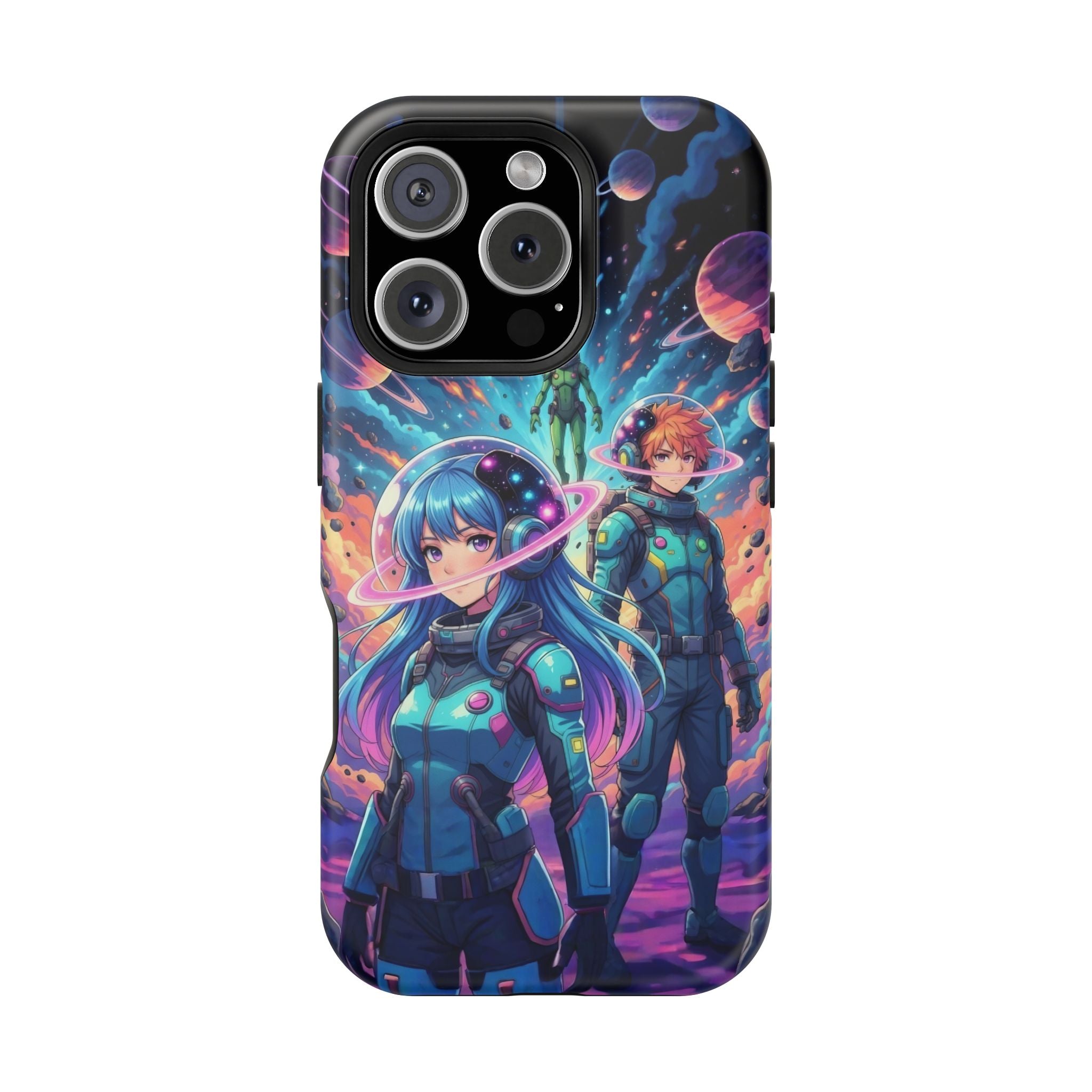 Space Anime Phone Case — Cosmic Astronaut Crew Magnetic Impact-Resistant Case