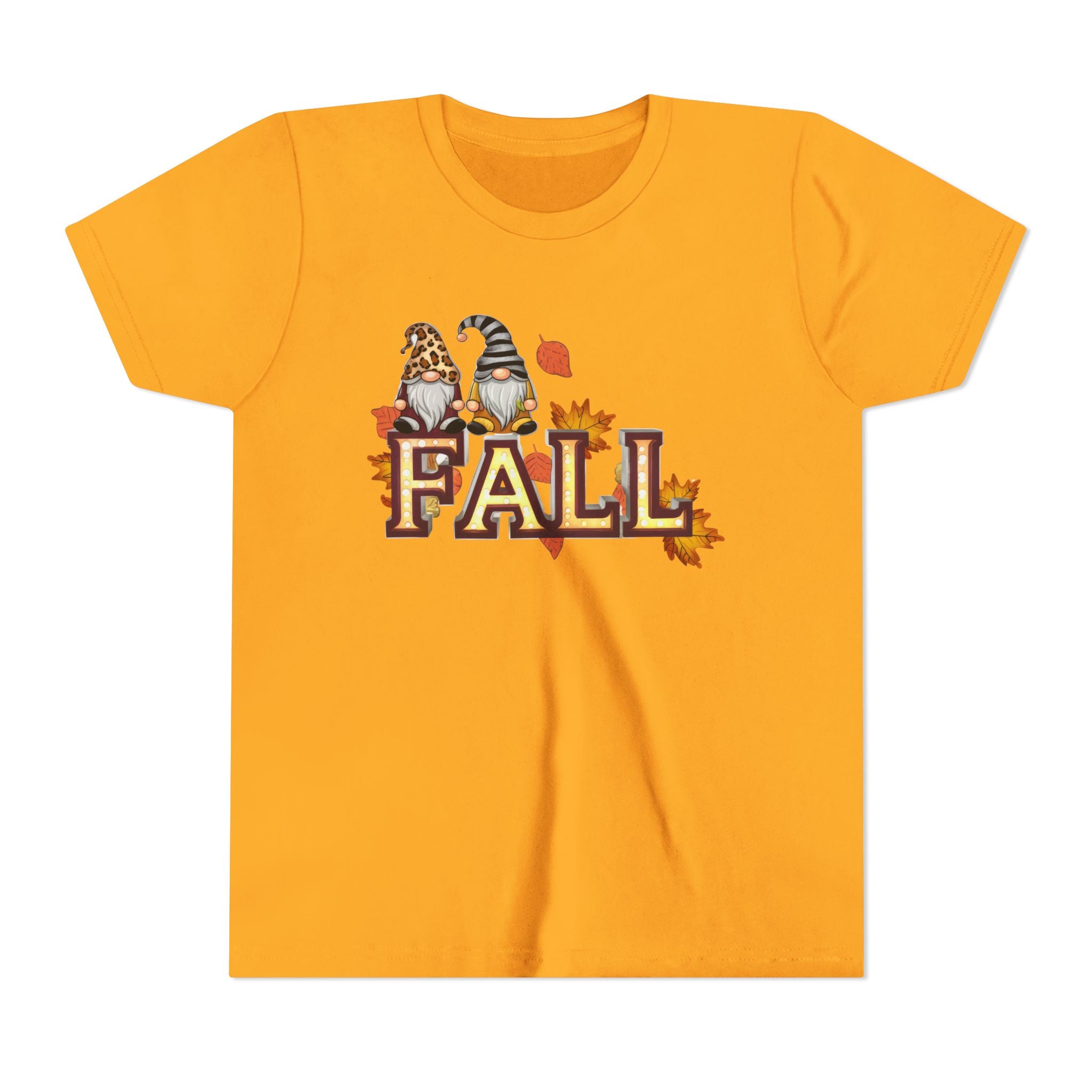 Autumn Gnome Youth Tee, Fall T-Shirt, Halloween Outfit, Thanksgiving Apparel, Kids Seasonal Shirt