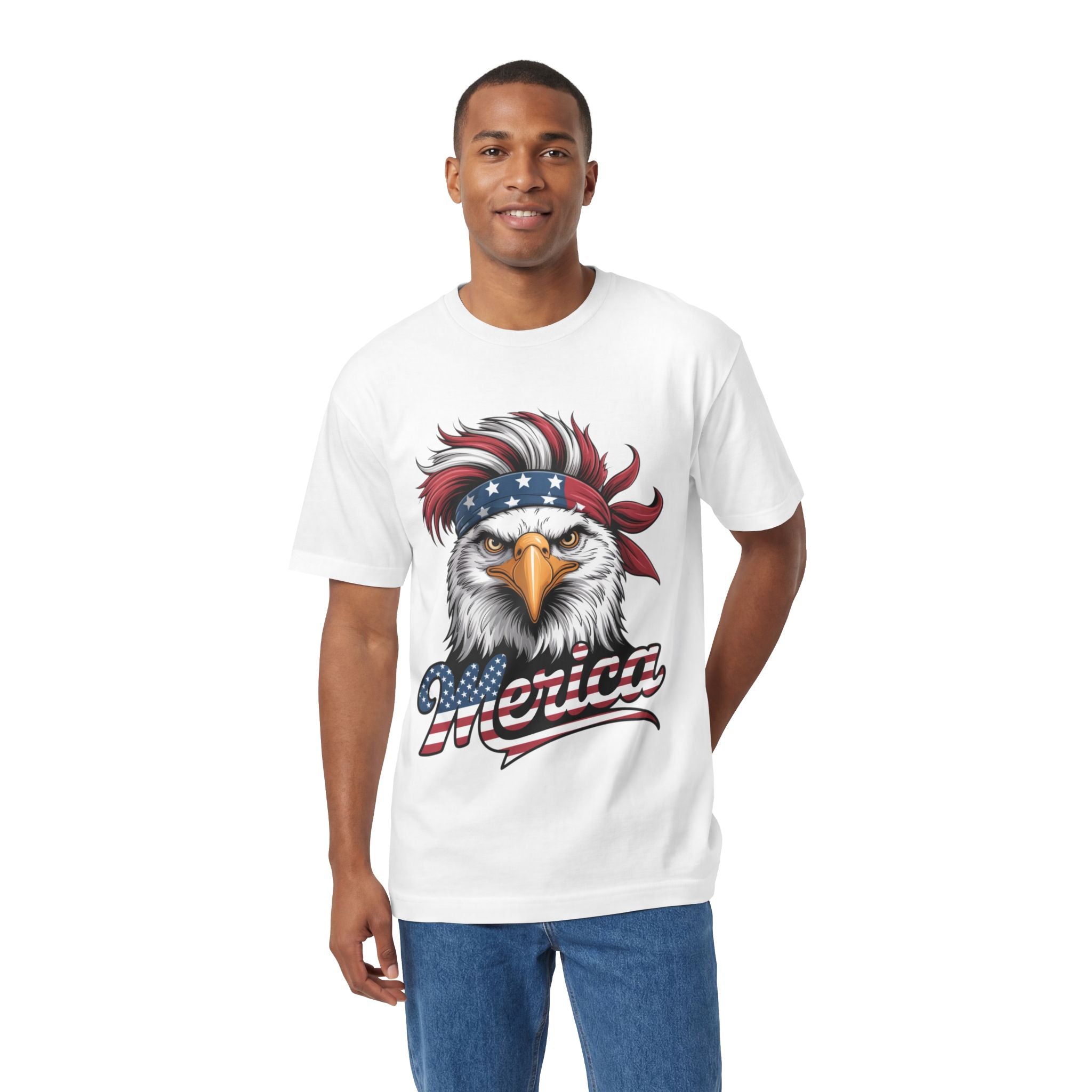 Patriotic Eagle Tee — "Merica" American Flag Bandana T-Shirt