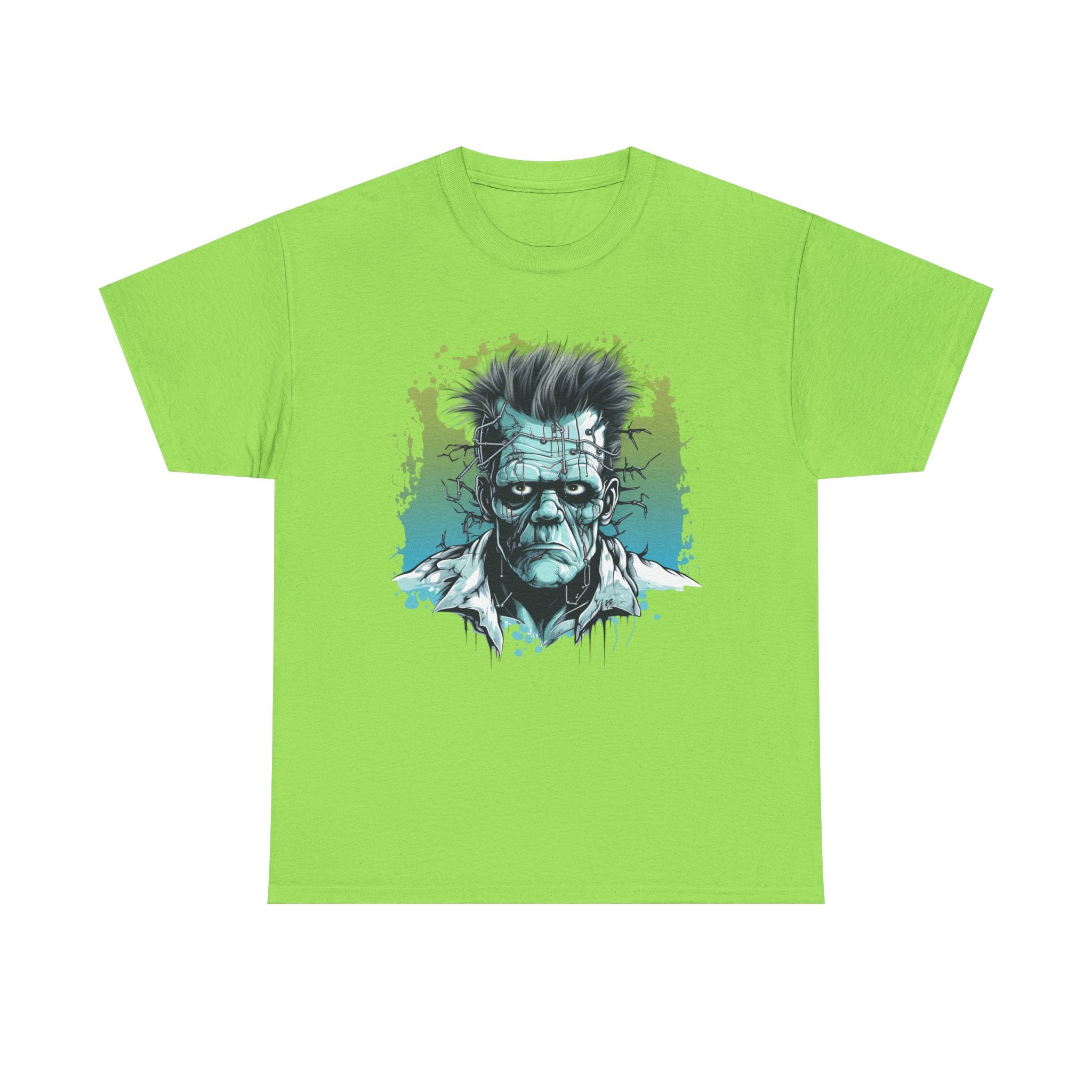 Frankenstein Graphic Tee, Unisex Heavy Cotton Shirt, Halloween Costume, Horror Fan Gift, Retro Style T-Shirt, Spooky Apparel