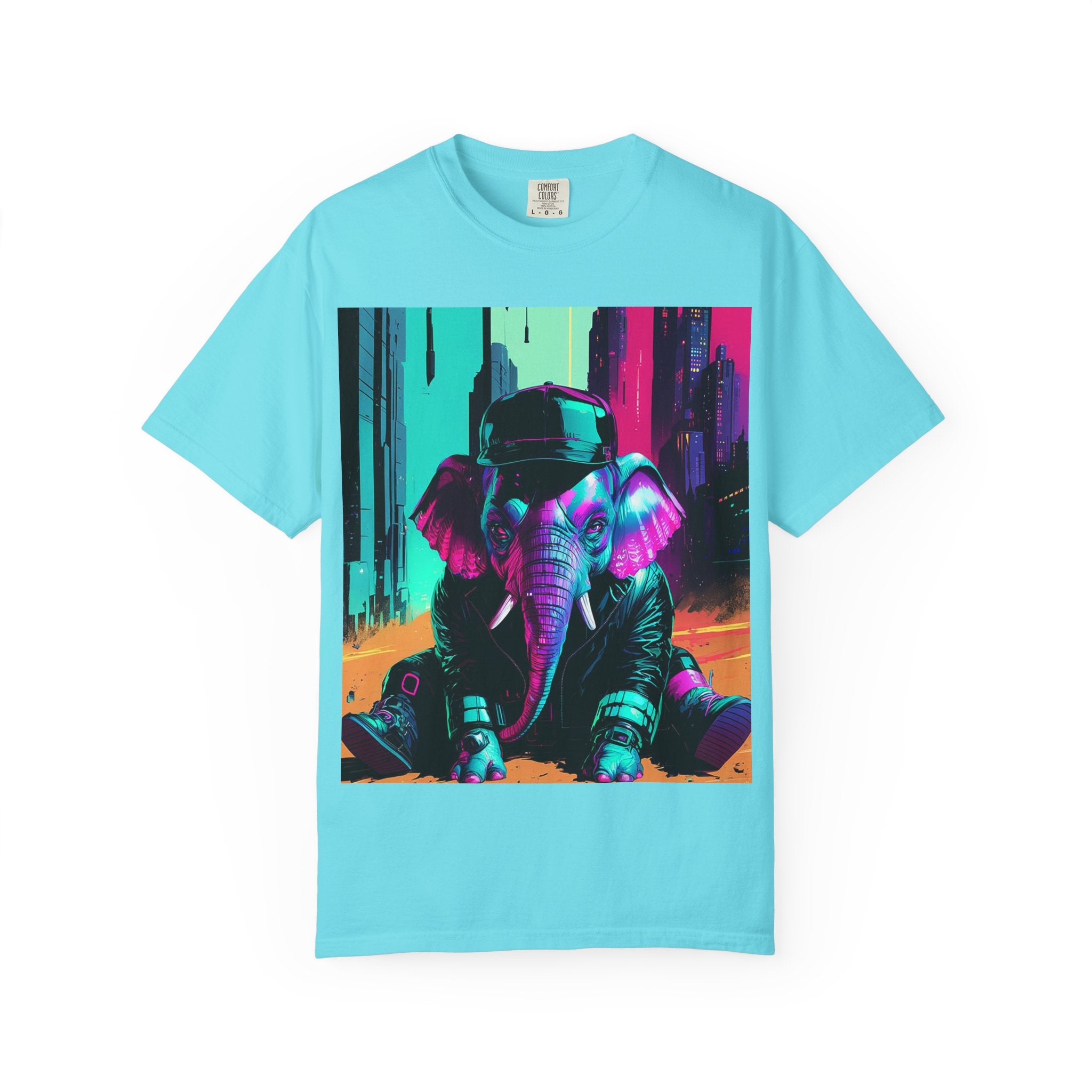 Hipster Elephant T-shirt, Vibrant Graphic Tee, Unisex Apparel, Trendy Streetwear, Gift for Animal Lovers, Casual Everyday Wear