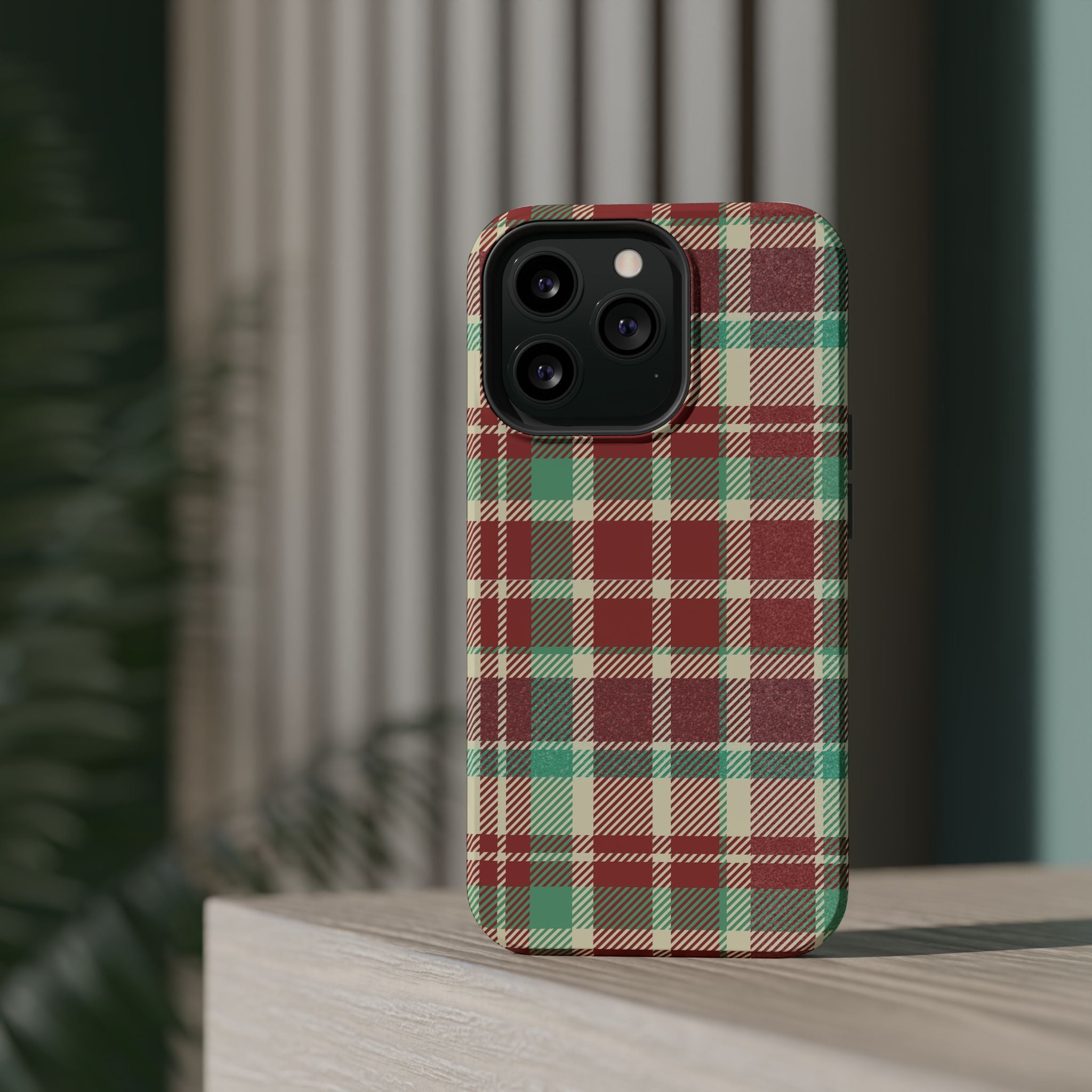 Red Green Beige Plaid Magnetic Tough Cases - Unique Phone Accessory for Animal Lovers, Trendy Gift, Customized Phone Cover, Art Lover's [...]