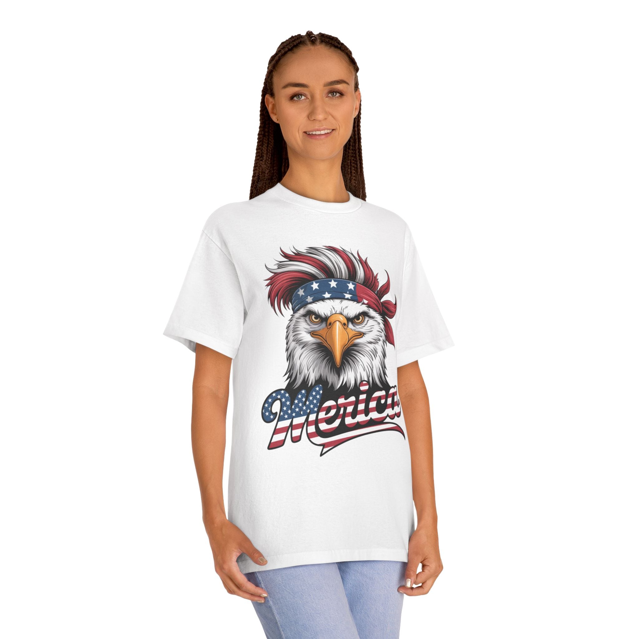 Patriotic Eagle Tee — "Merica" American Flag Bandana T-Shirt