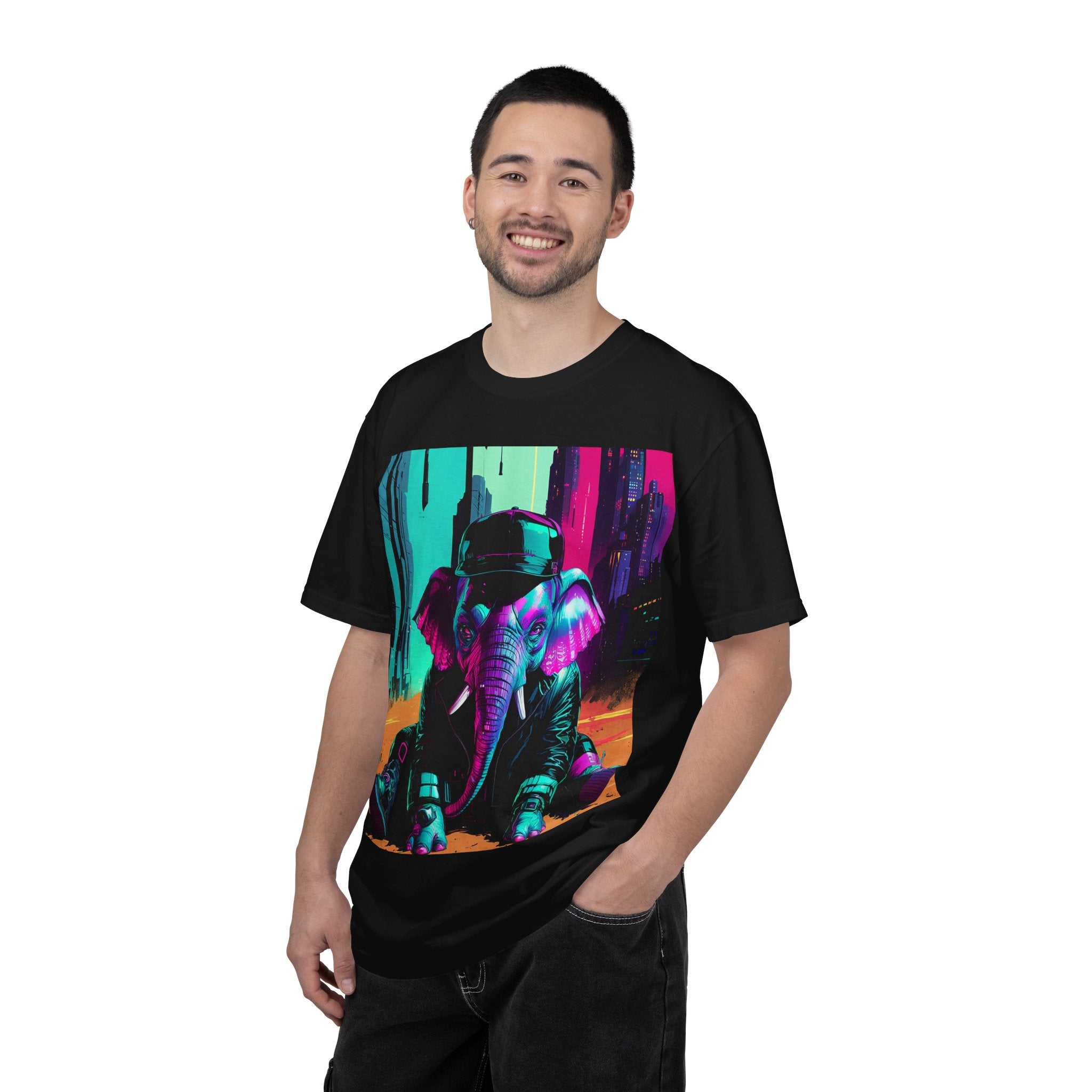 Hipster Elephant T-shirt, Vibrant Graphic Tee, Unisex Apparel, Trendy Streetwear, Gift for Animal Lovers, Casual Everyday Wear