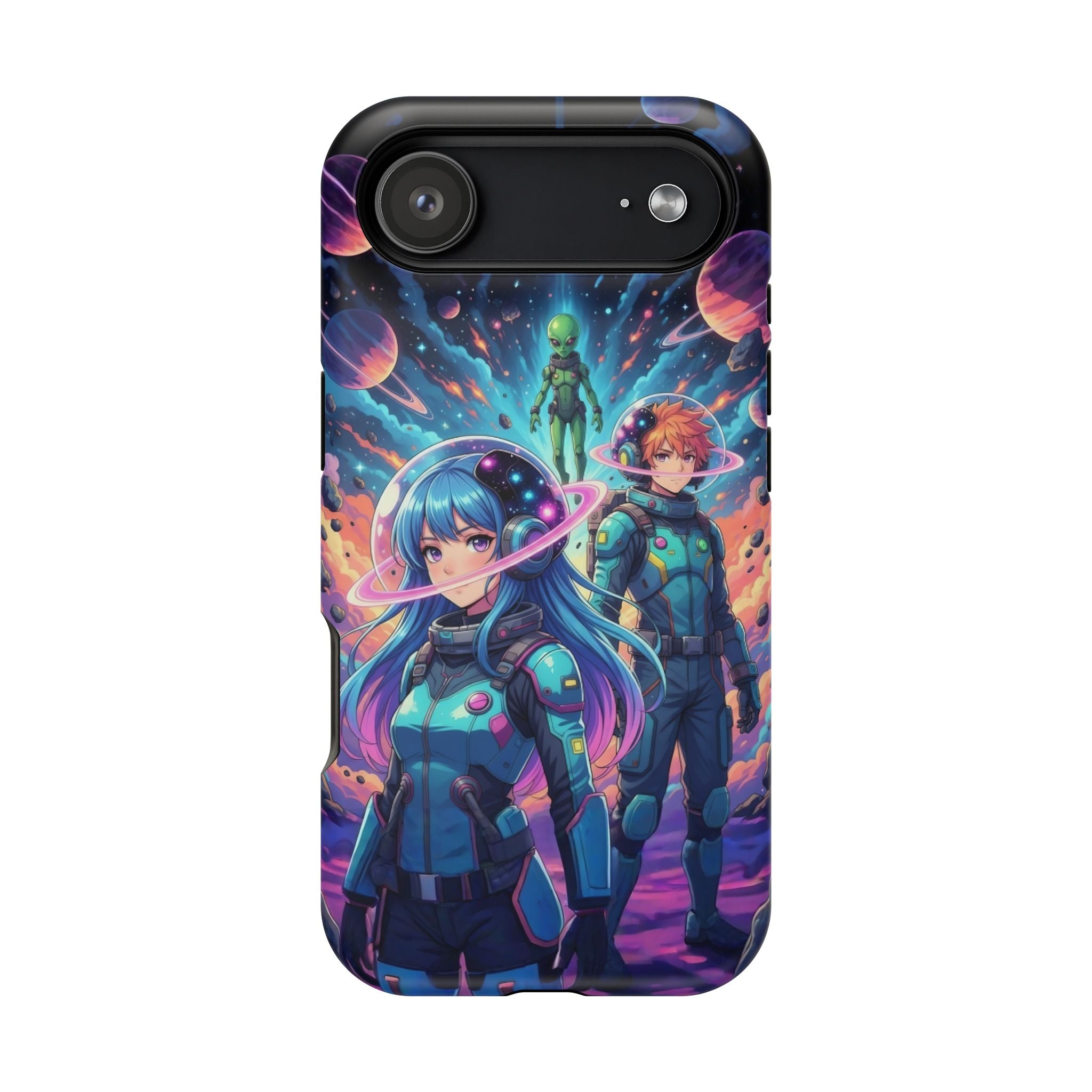 Space Anime Phone Case — Cosmic Astronaut Crew Magnetic Impact-Resistant Case