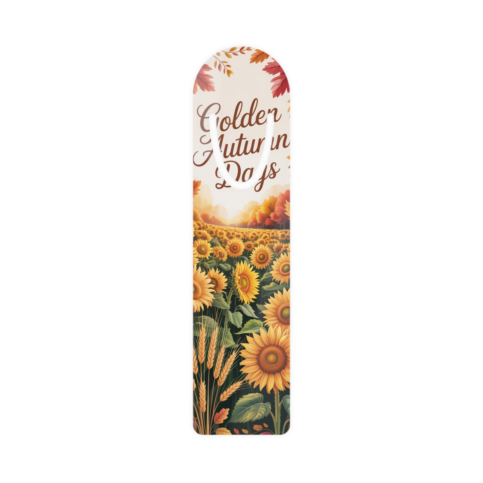 Autumn Themed Bookmark, Golden Autumn Days Bookmarker, Gifts for Readers, Fall Decor, Literary Accessories, Sunflower Bookmark
