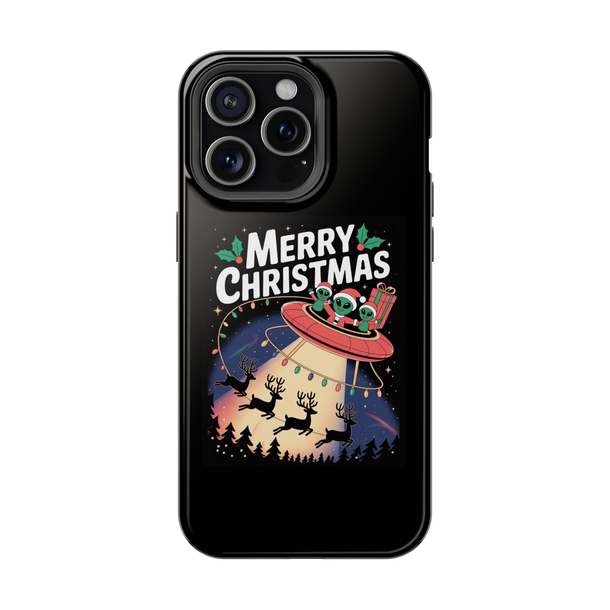 Christmas Alien Phone Case, Festive Phone Cover, Holiday Gift, Unique Mobile Accessory, Cute Phone Case, Impact-Resistant Design