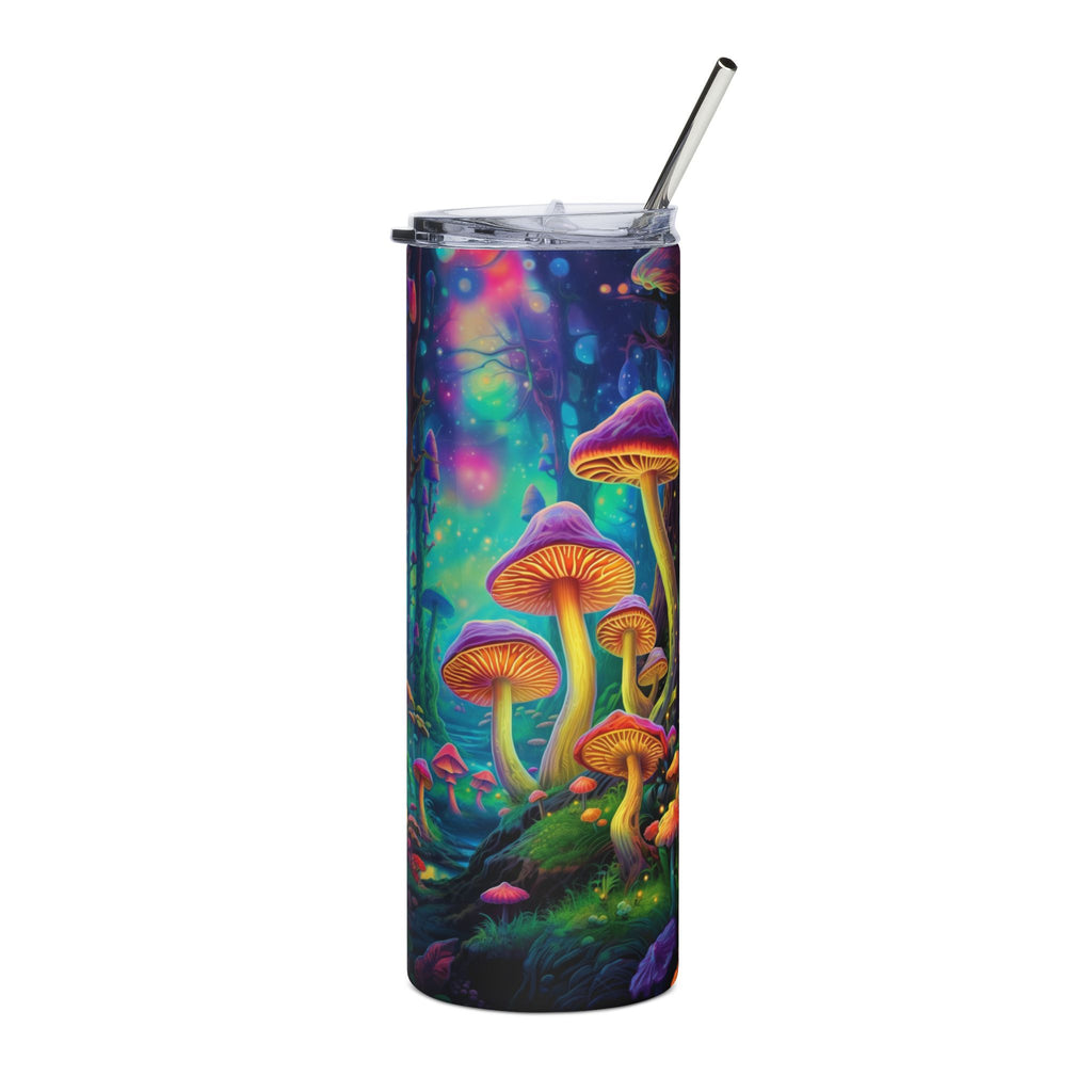 20oz Stainless Steel Tumbler — Psychedelic Glow Mushroom Forest Insulated Cup