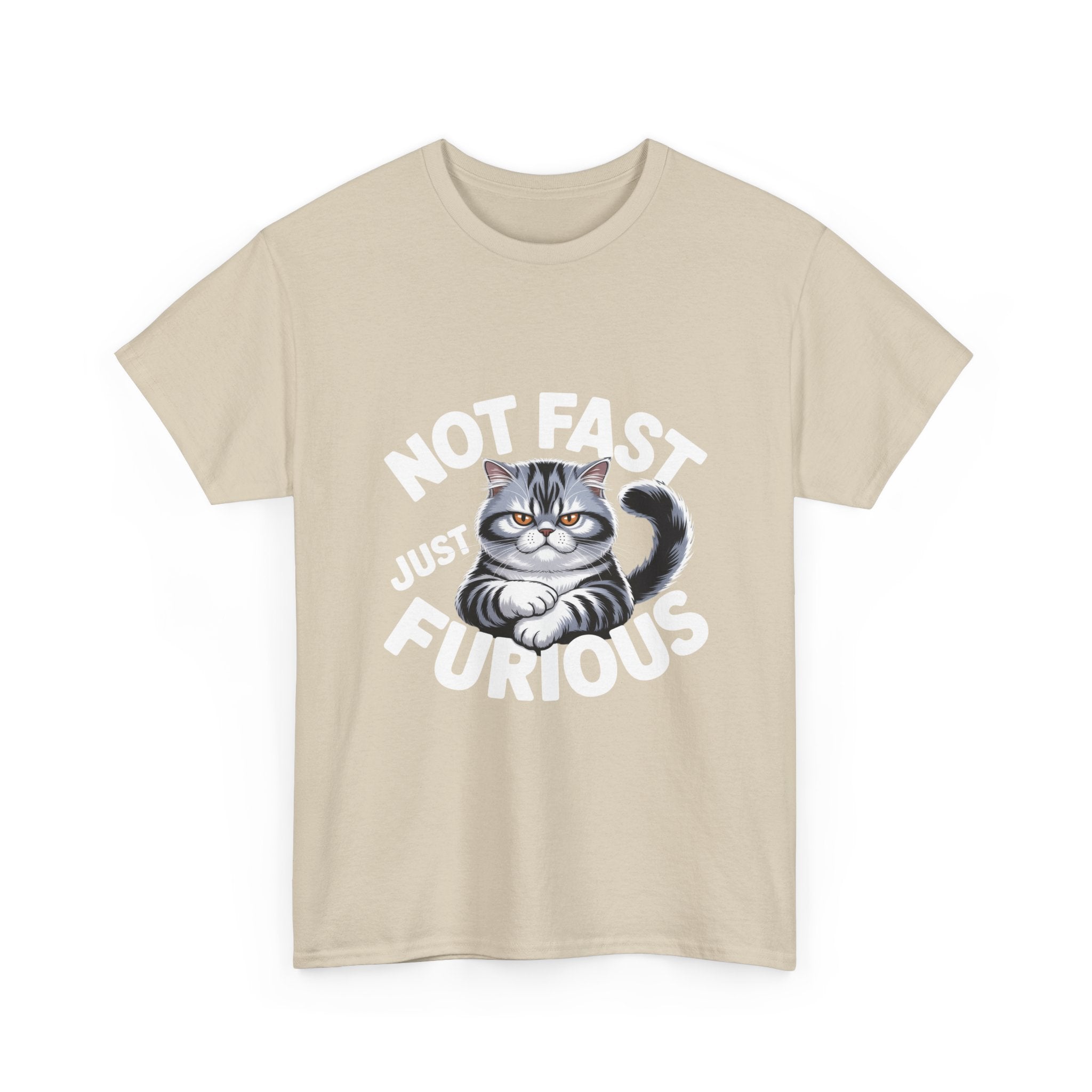 Cat Lover T‑Shirt — Cute Sitting Grey Cat Graphic Tee