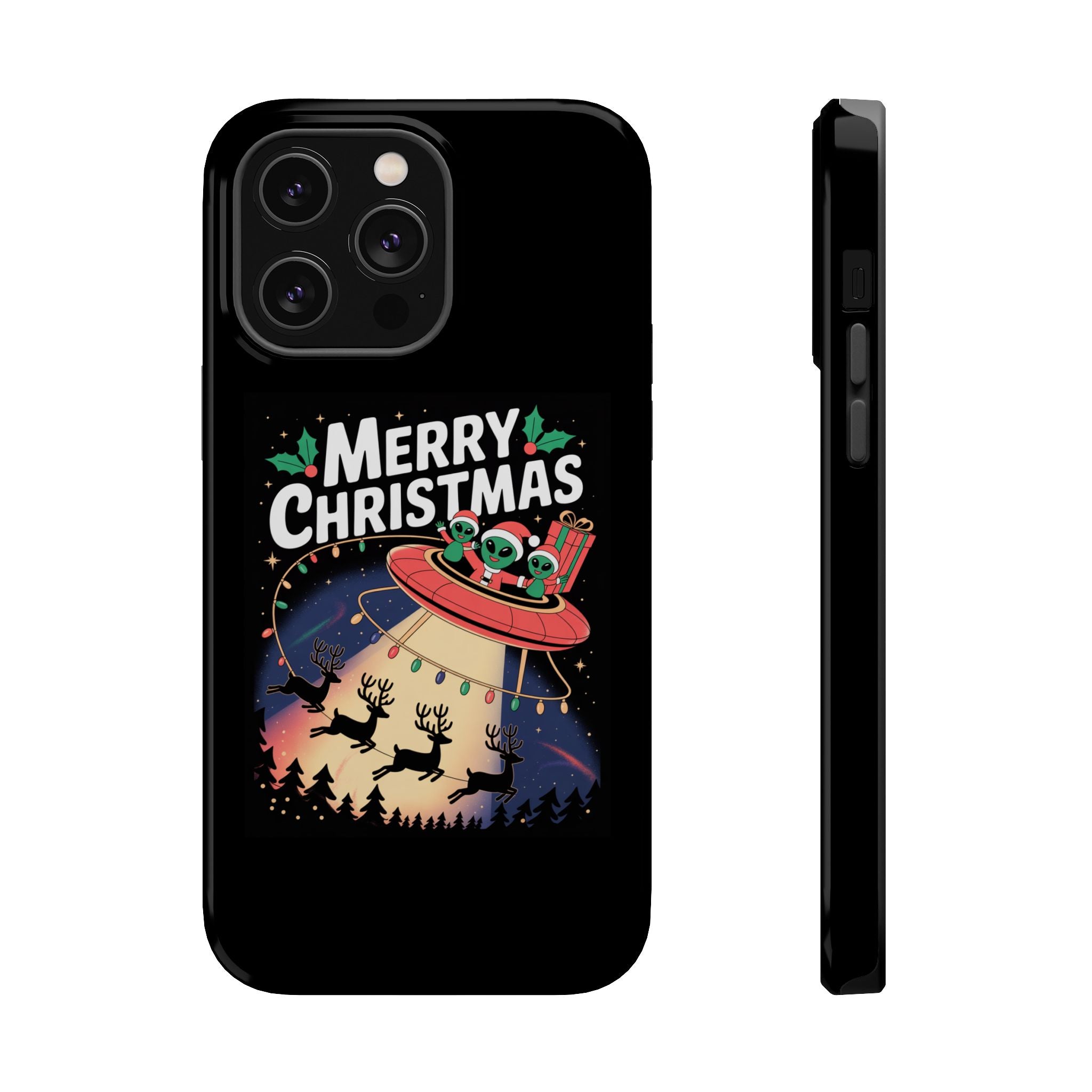Christmas Alien Phone Case, Festive Phone Cover, Holiday Gift, Unique Mobile Accessory, Cute Phone Case, Impact-Resistant Design