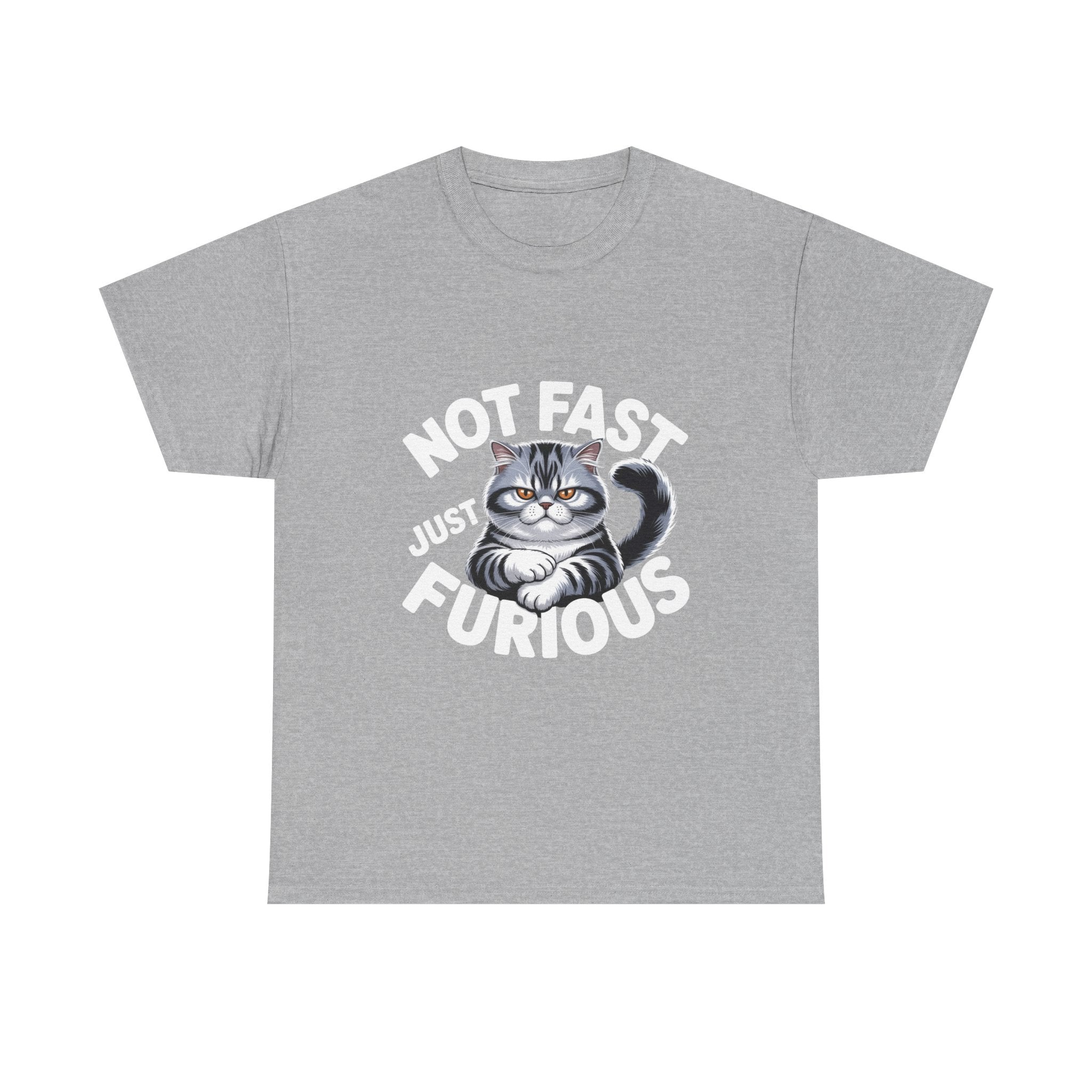 Cat Lover T‑Shirt — Cute Sitting Grey Cat Graphic Tee