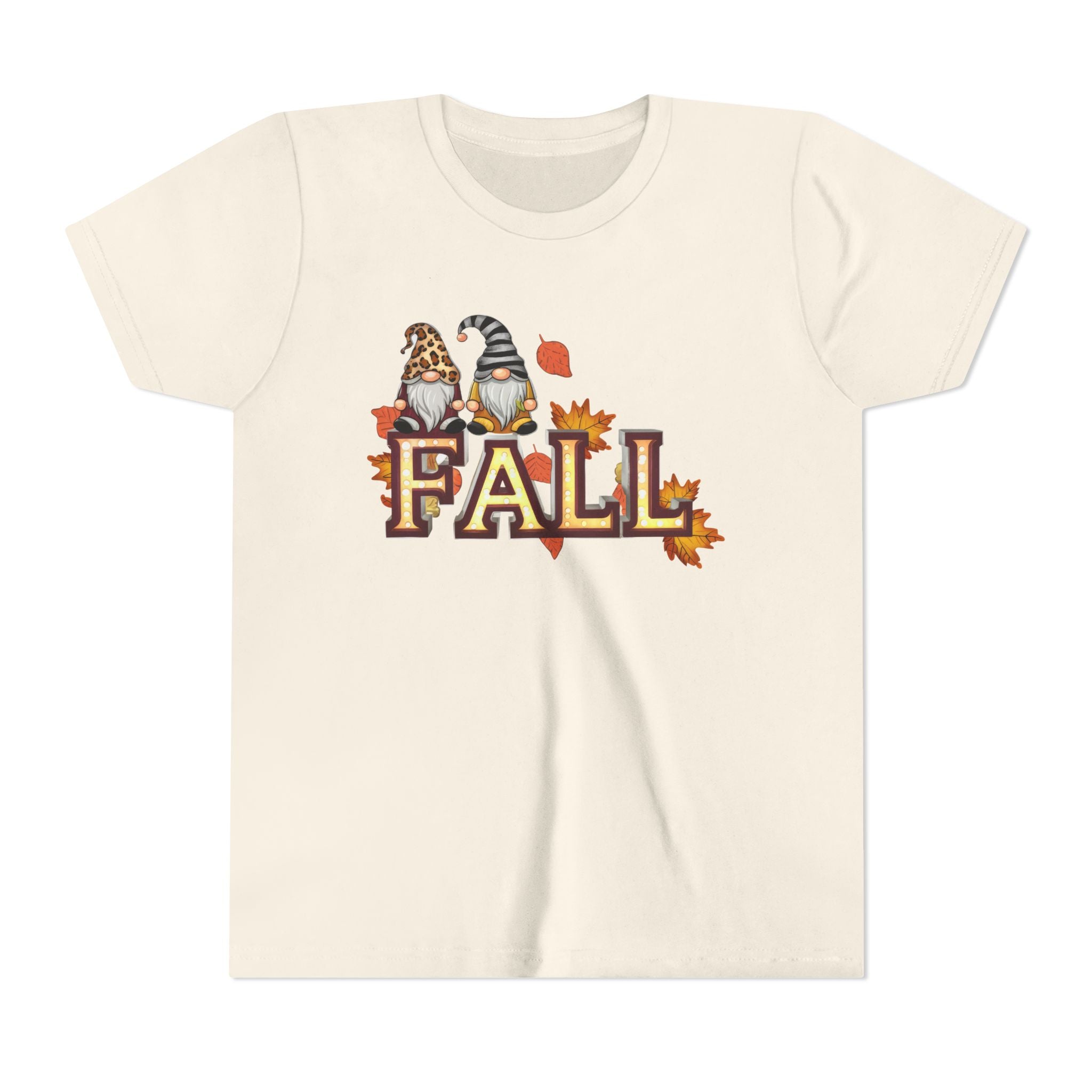 Autumn Gnome Youth Tee, Fall T-Shirt, Halloween Outfit, Thanksgiving Apparel, Kids Seasonal Shirt