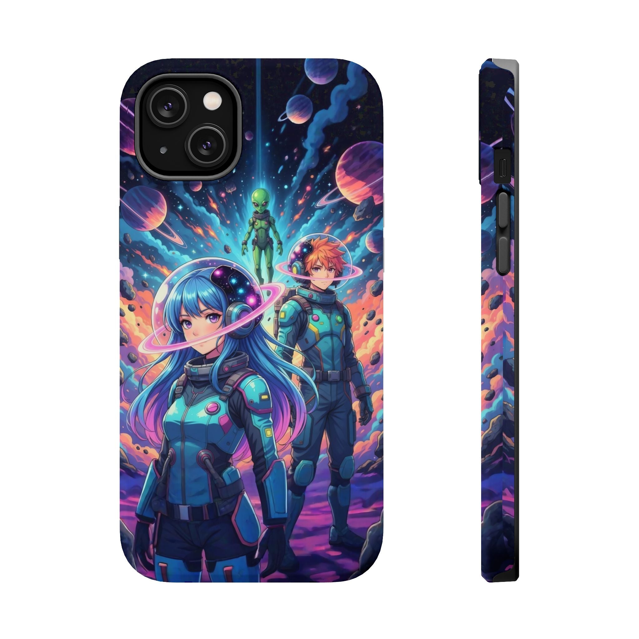 Space Anime Phone Case — Cosmic Astronaut Crew Magnetic Impact-Resistant Case