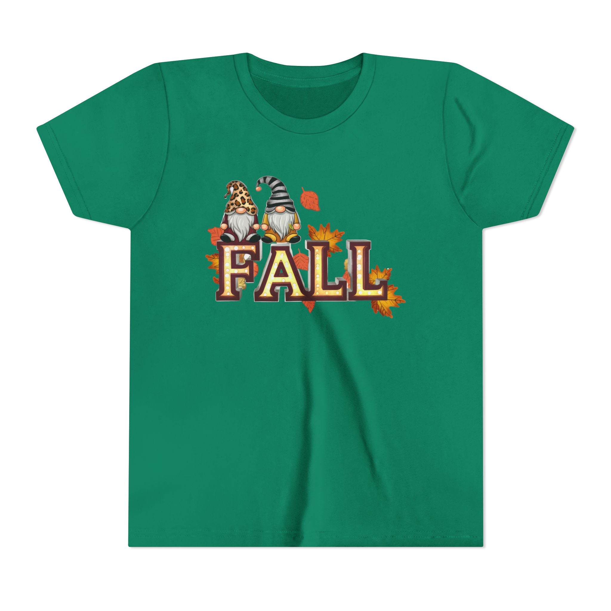 Autumn Gnome Youth Tee, Fall T-Shirt, Halloween Outfit, Thanksgiving Apparel, Kids Seasonal Shirt