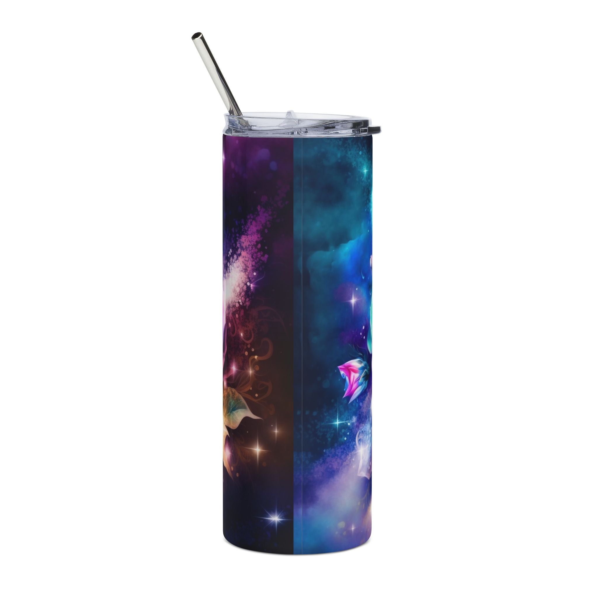 20oz Floral Galaxy Tumbler — Stainless Steel Insulated Travel Cup