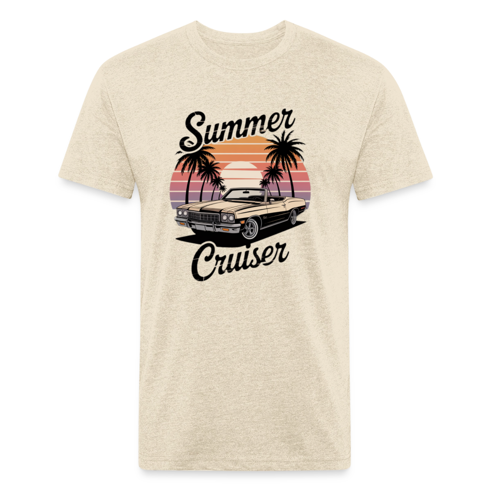 Summer Cruiser Car Fitted Cotton/Poly T-Shirt by Next Level - heather cream