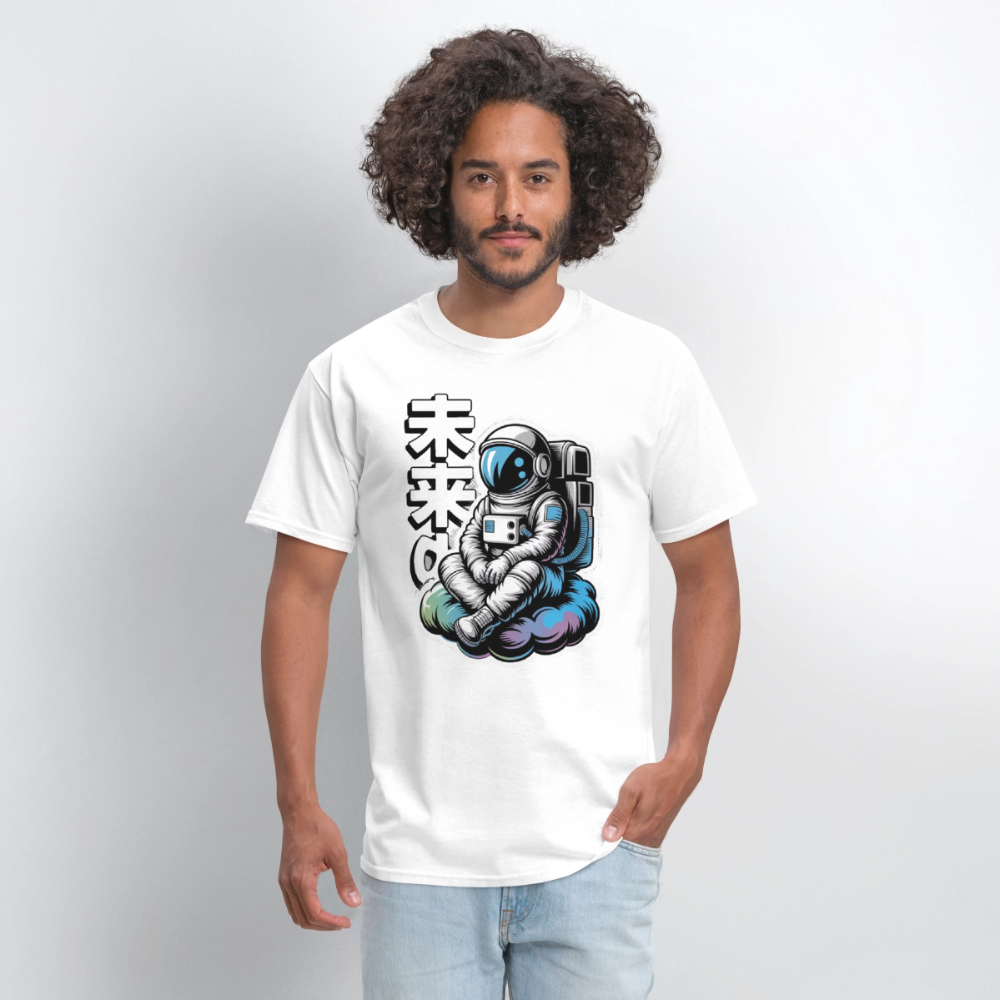 Astronaut Cloud Anime Men's T-Shirt | GILDAN 5000 - white