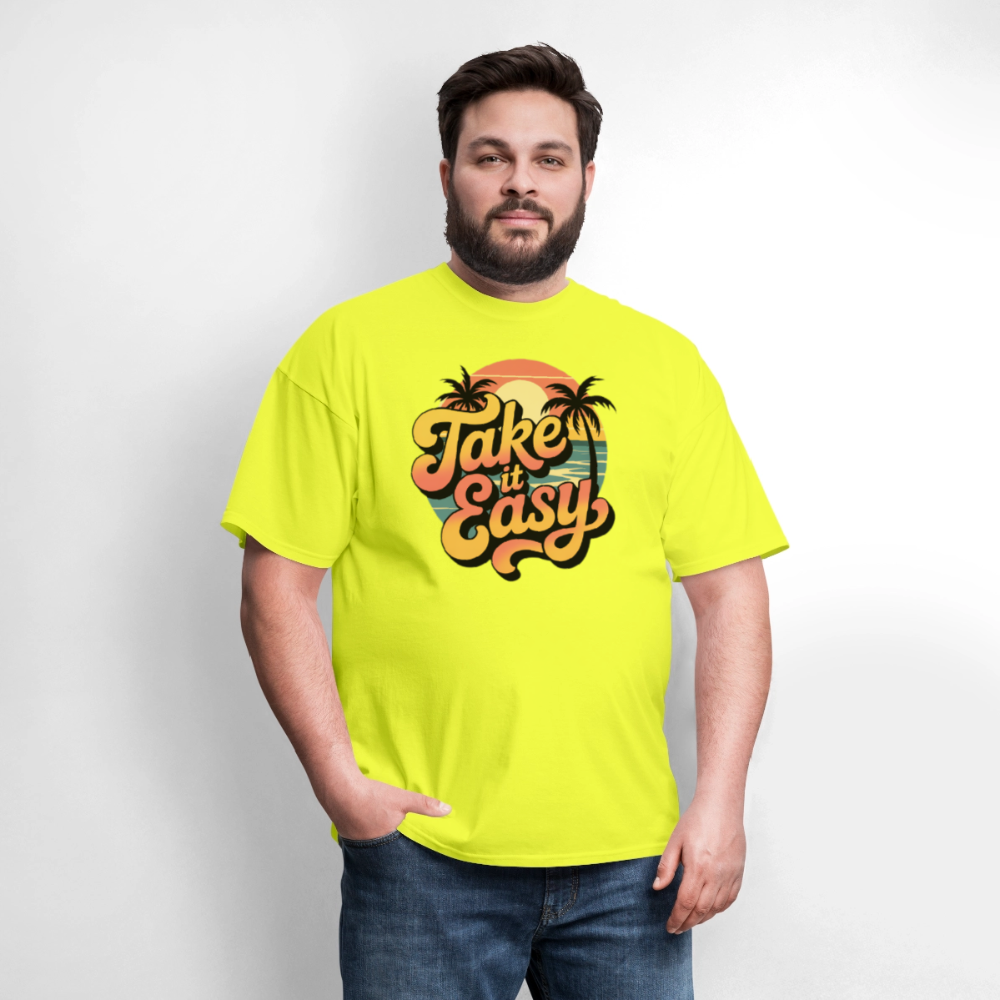 Take it Easy Men's T-Shirt | GILDAN 5000 - safety green