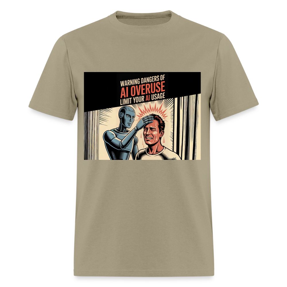 AI Usage Novelty Men's T-Shirt | GILDAN 5000 - khaki