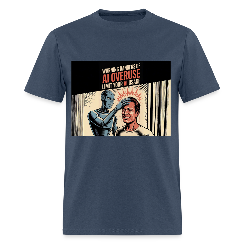 AI Usage Novelty Men's T-Shirt | GILDAN 5000 -  blue dusk
