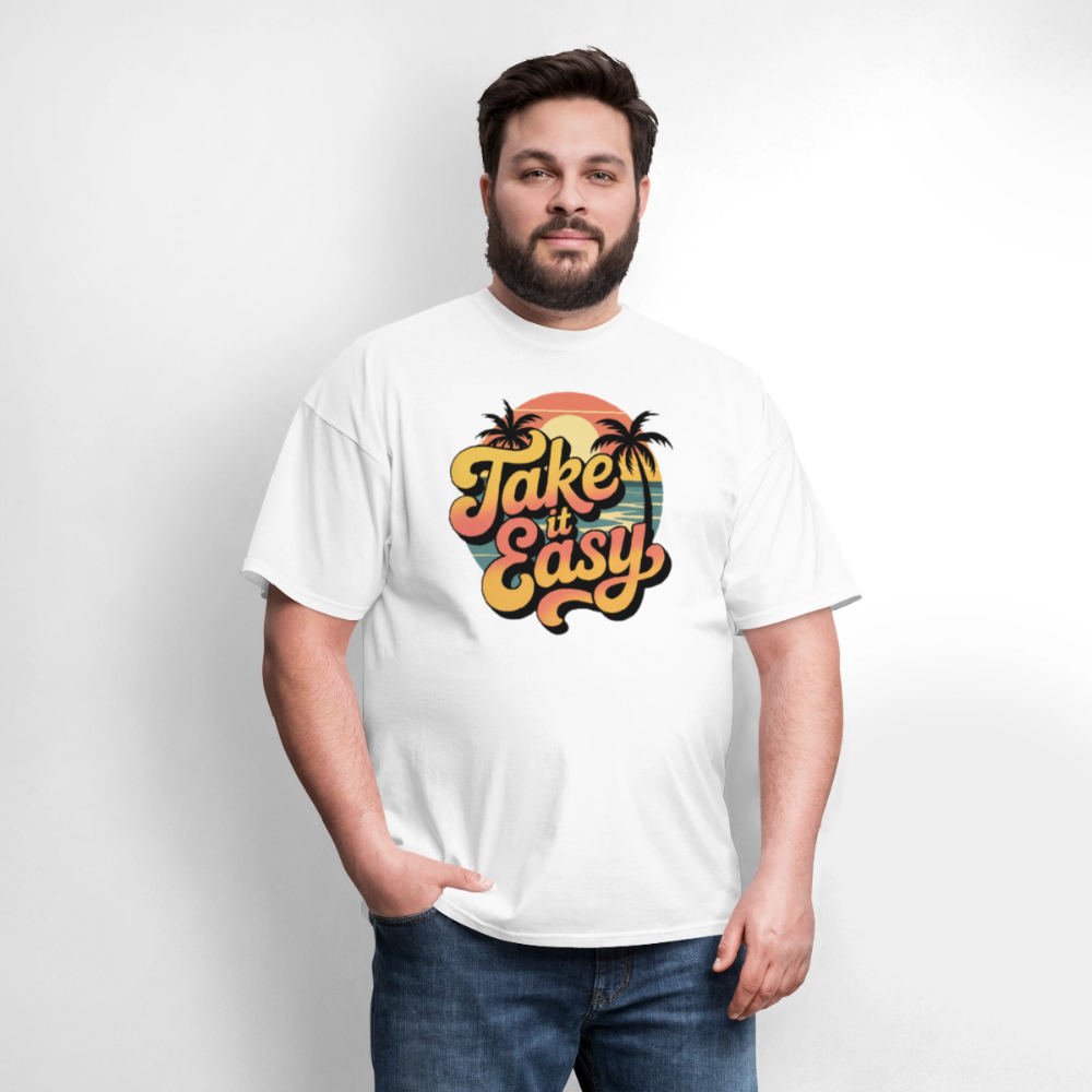 Take it Easy Men's T-Shirt | GILDAN 5000 - white