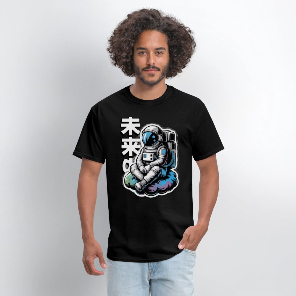 Astronaut Cloud Anime Men's T-Shirt | GILDAN 5000 - black