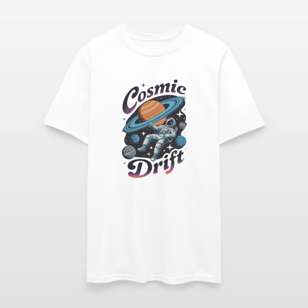 Cosmic Drift Astronaut Men's T-Shirt | GILDAN 5000 - white