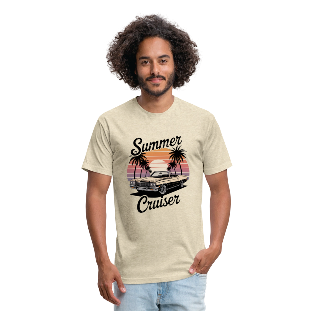 Summer Cruiser Car Fitted Cotton/Poly T-Shirt by Next Level - heather cream