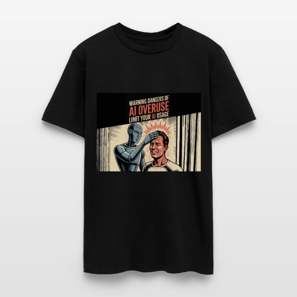 AI Usage Novelty Men's T-Shirt | GILDAN 5000 - black