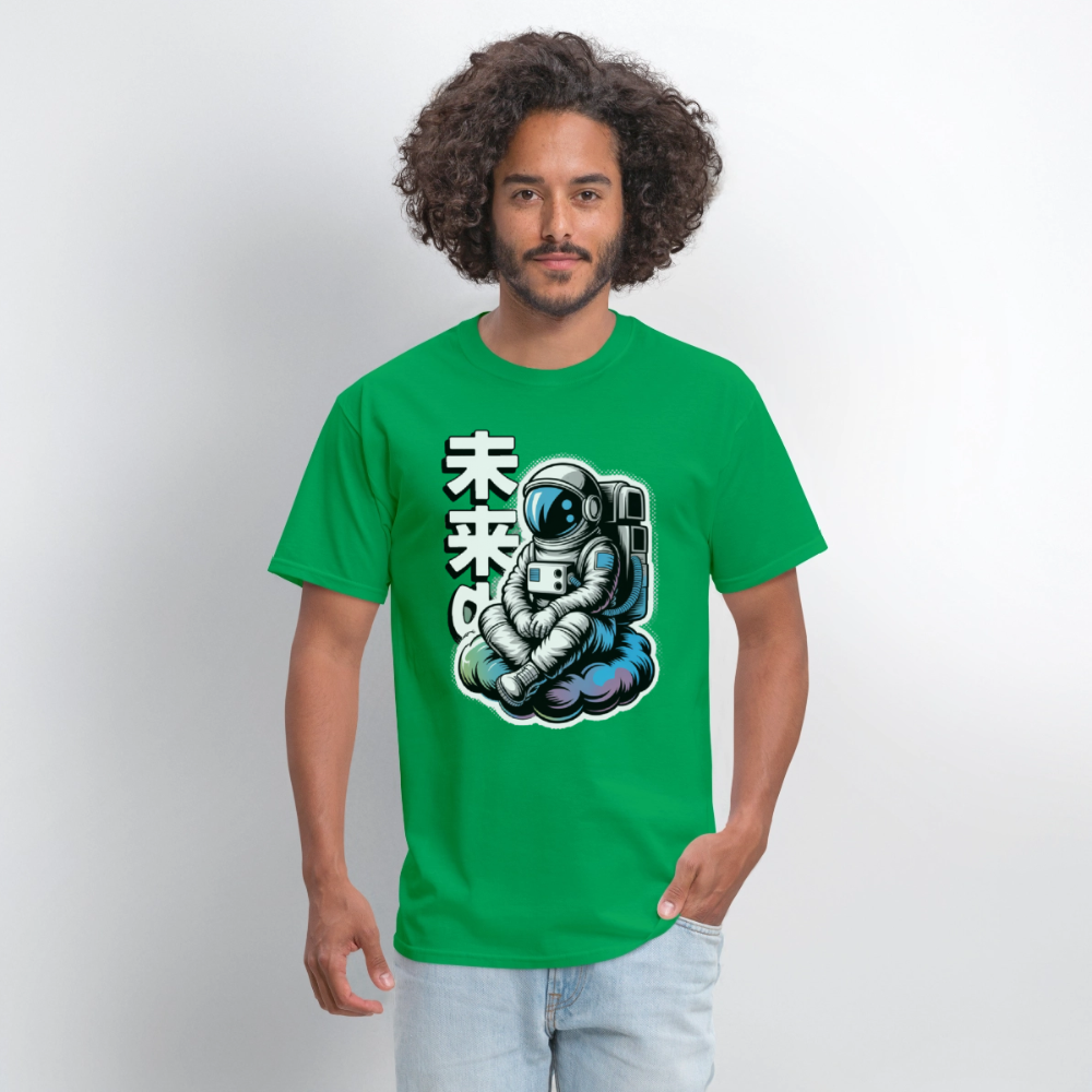Astronaut Cloud Anime Men's T-Shirt | GILDAN 5000 - bright green