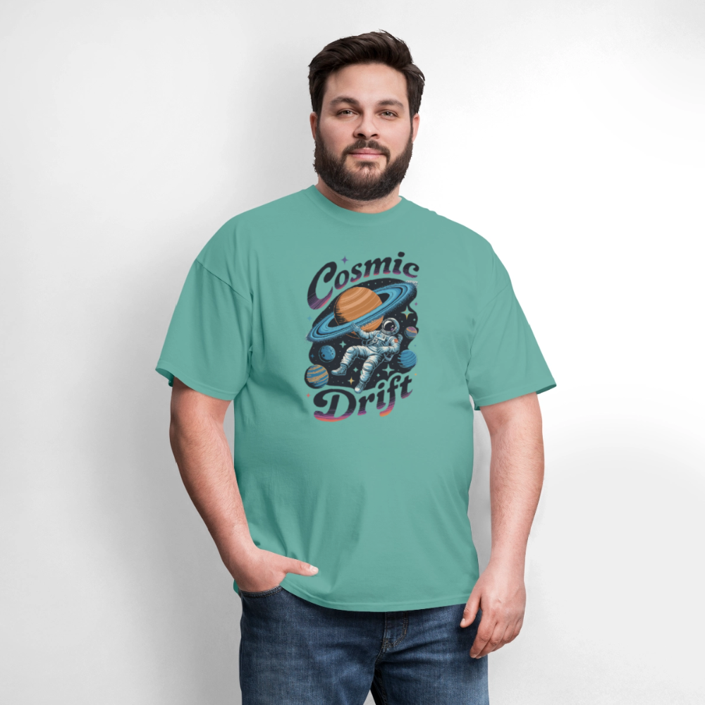 Cosmic Drift Astronaut Men's T-Shirt | GILDAN 5000 - aquatic